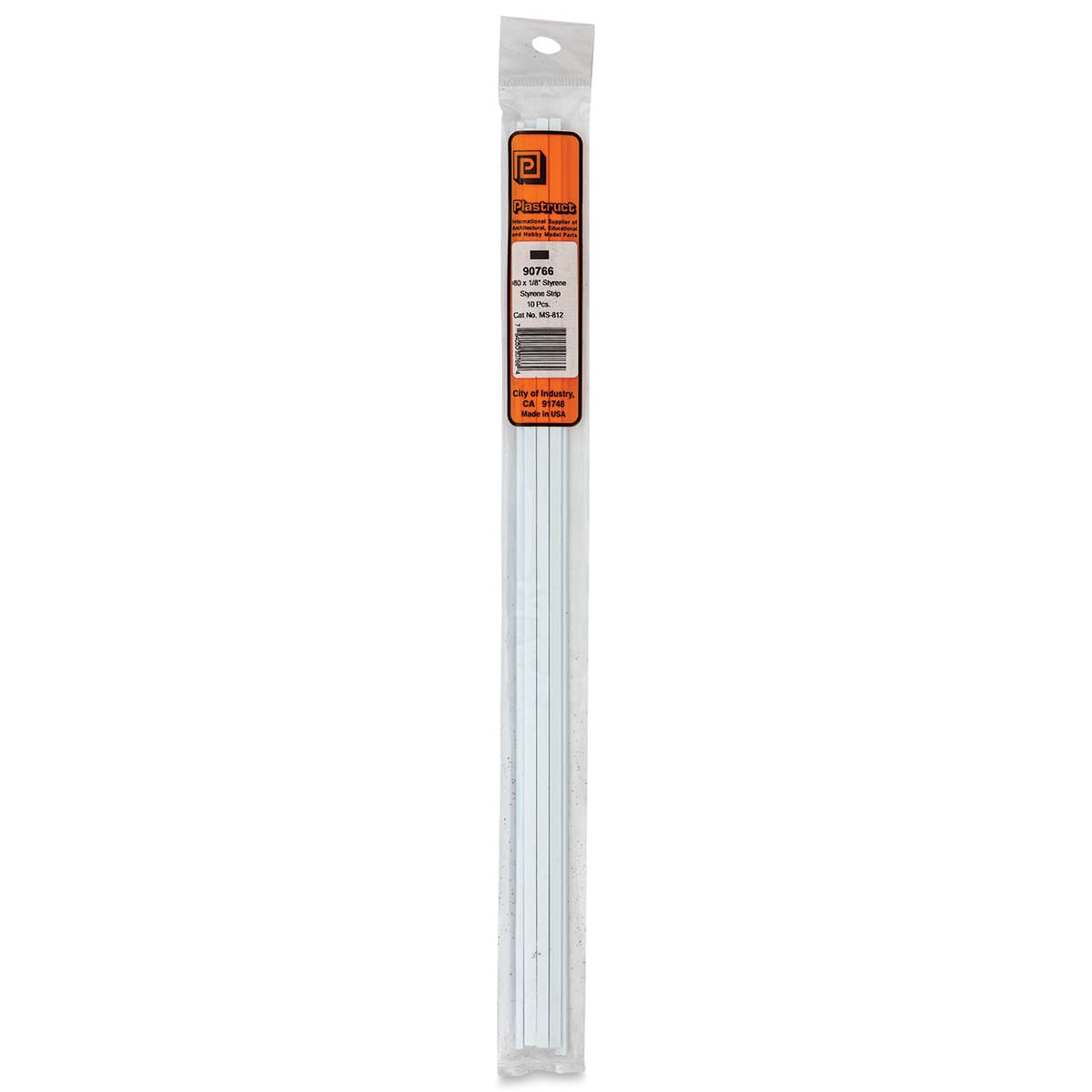 Plastruct Plastic Strip - Pkg of 10, 0.08" H × 0.125" W × 10" L