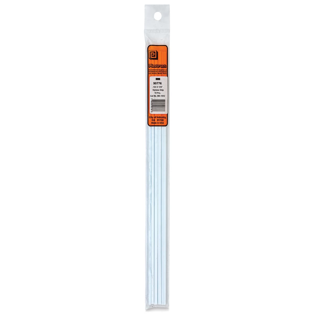 Plastruct Plastic Strip - Pkg of 10, 0.1" H × 0.125" W × 10" L
