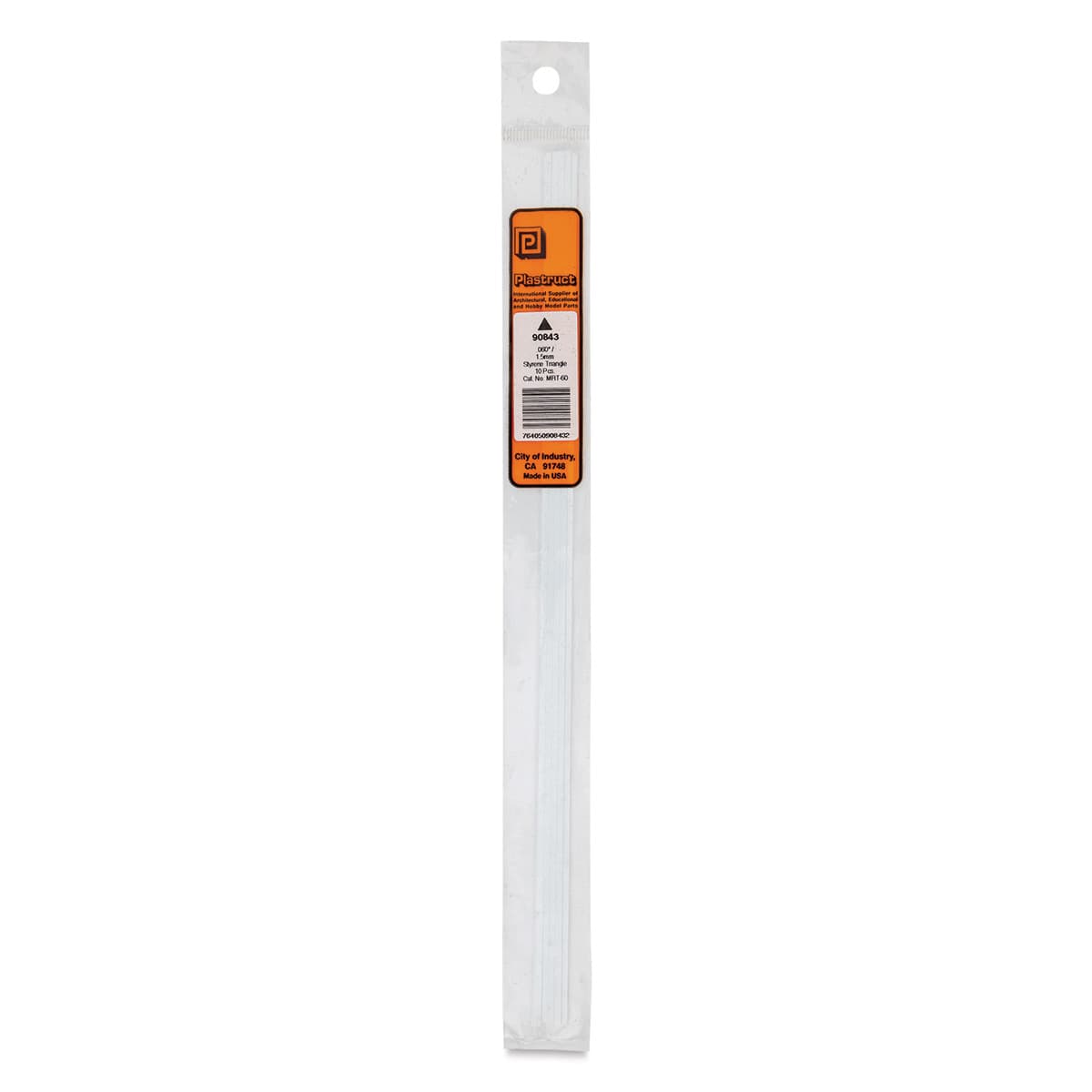 Plastruct Plastic Triangular Rod - Pkg of 10, 0.06" H × 0.06" W × 10" L