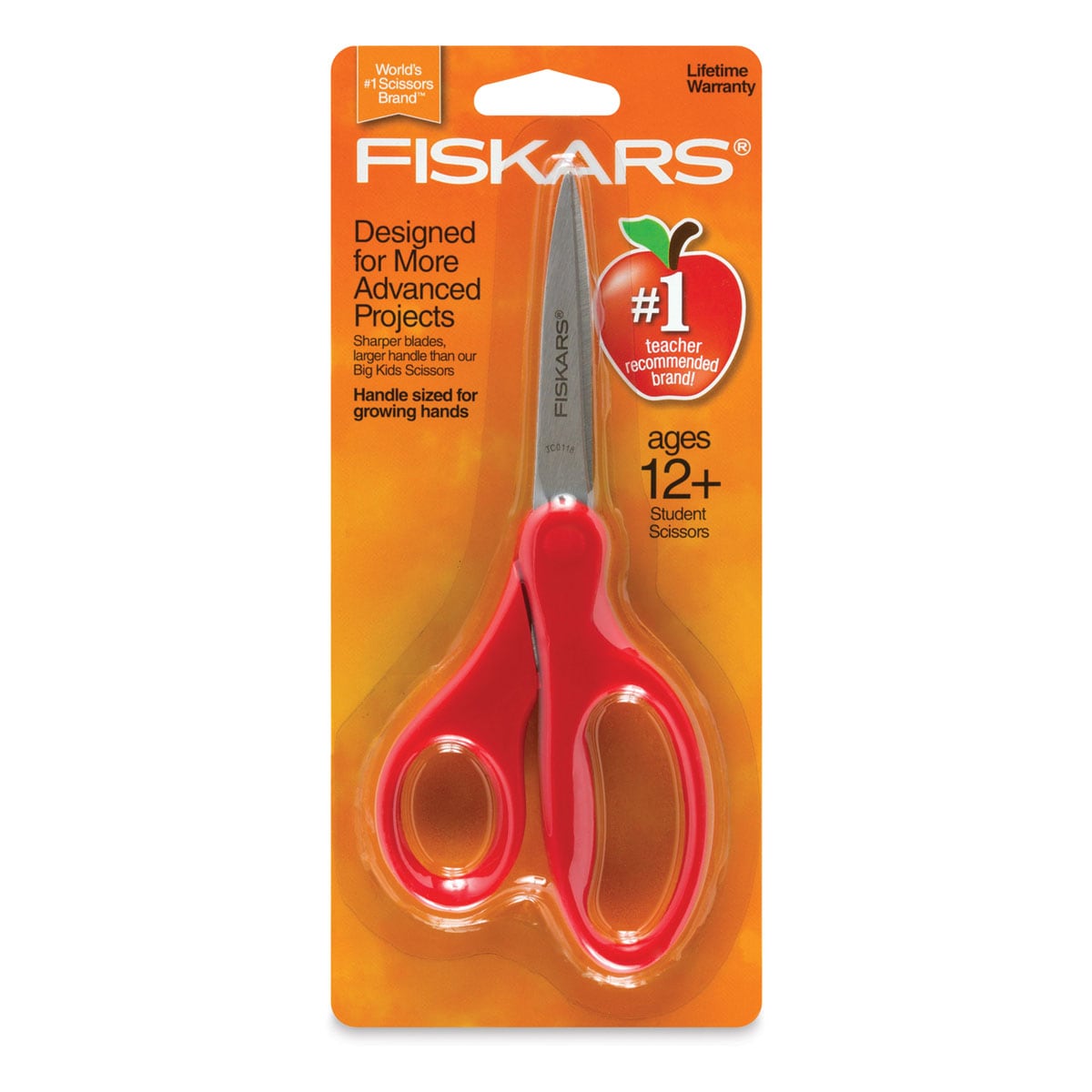 Fiskars Student Scissors - Red (Color will vary) - Front of Packaging