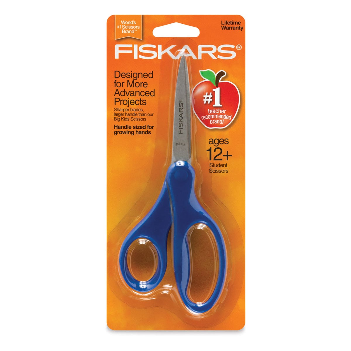 Fiskars Student Scissors - Navy Blue (Color will vary) - Front of Packaging