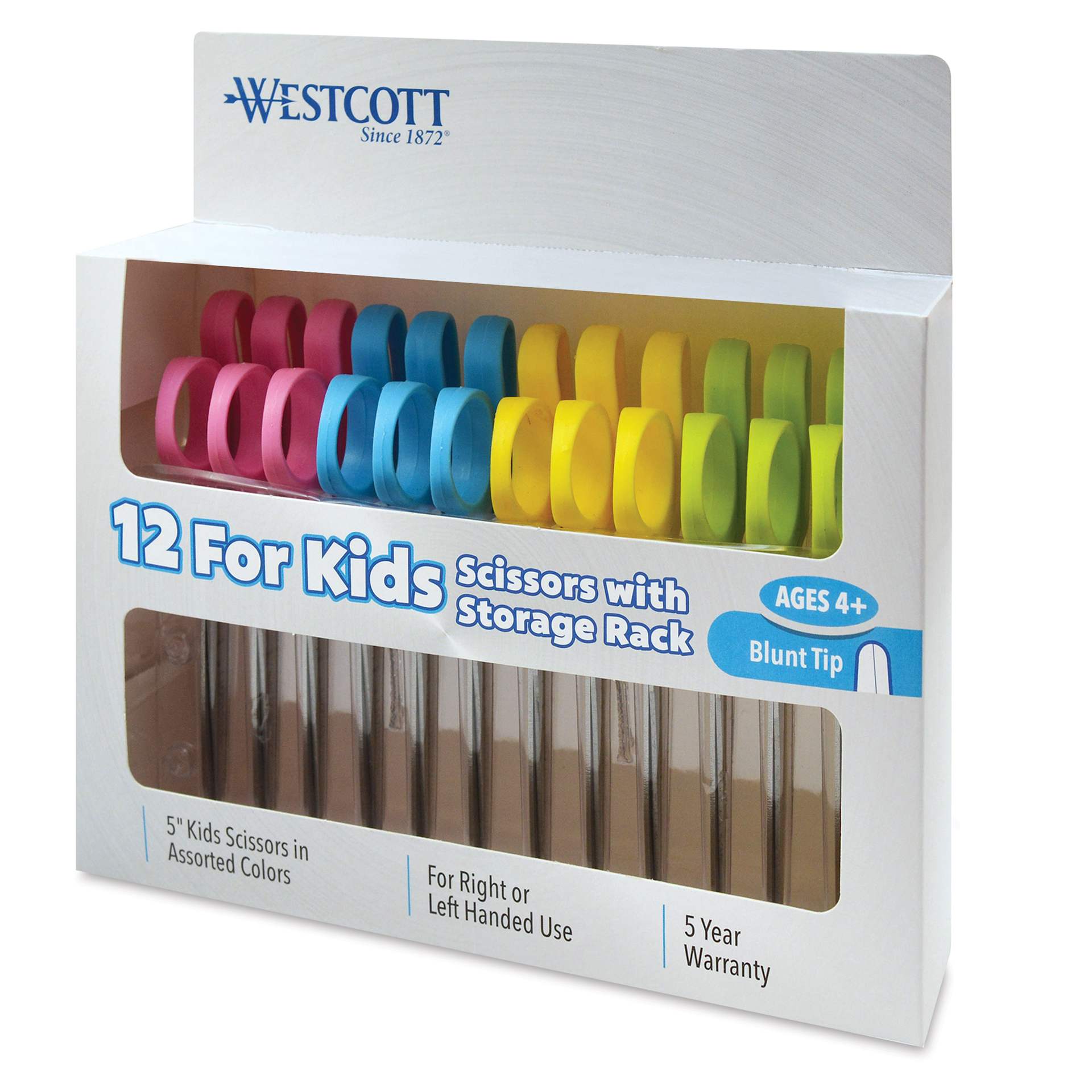 Acme Kleencut Kids' Scissors - Set of 12, with Rack, Blunt inside packaging