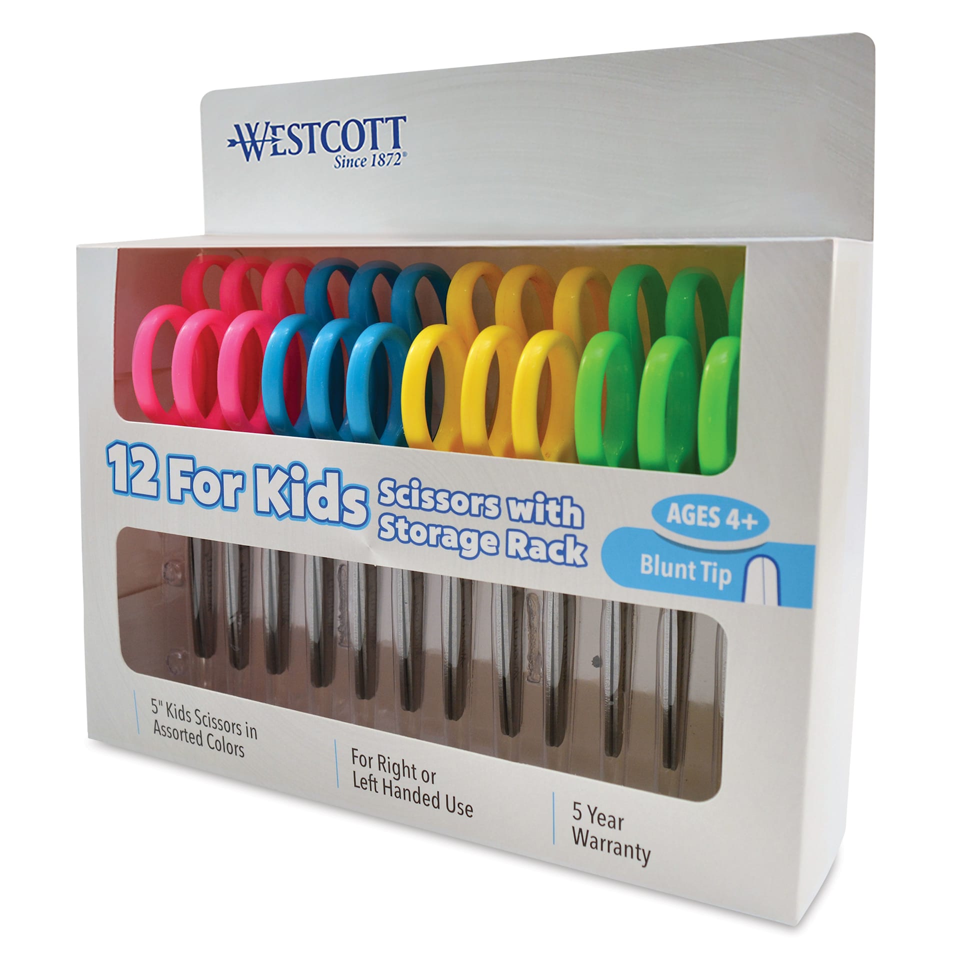 Westcott Hard Handle Kids Scissors - Pkg of 12, 5", Blunt, in packaging