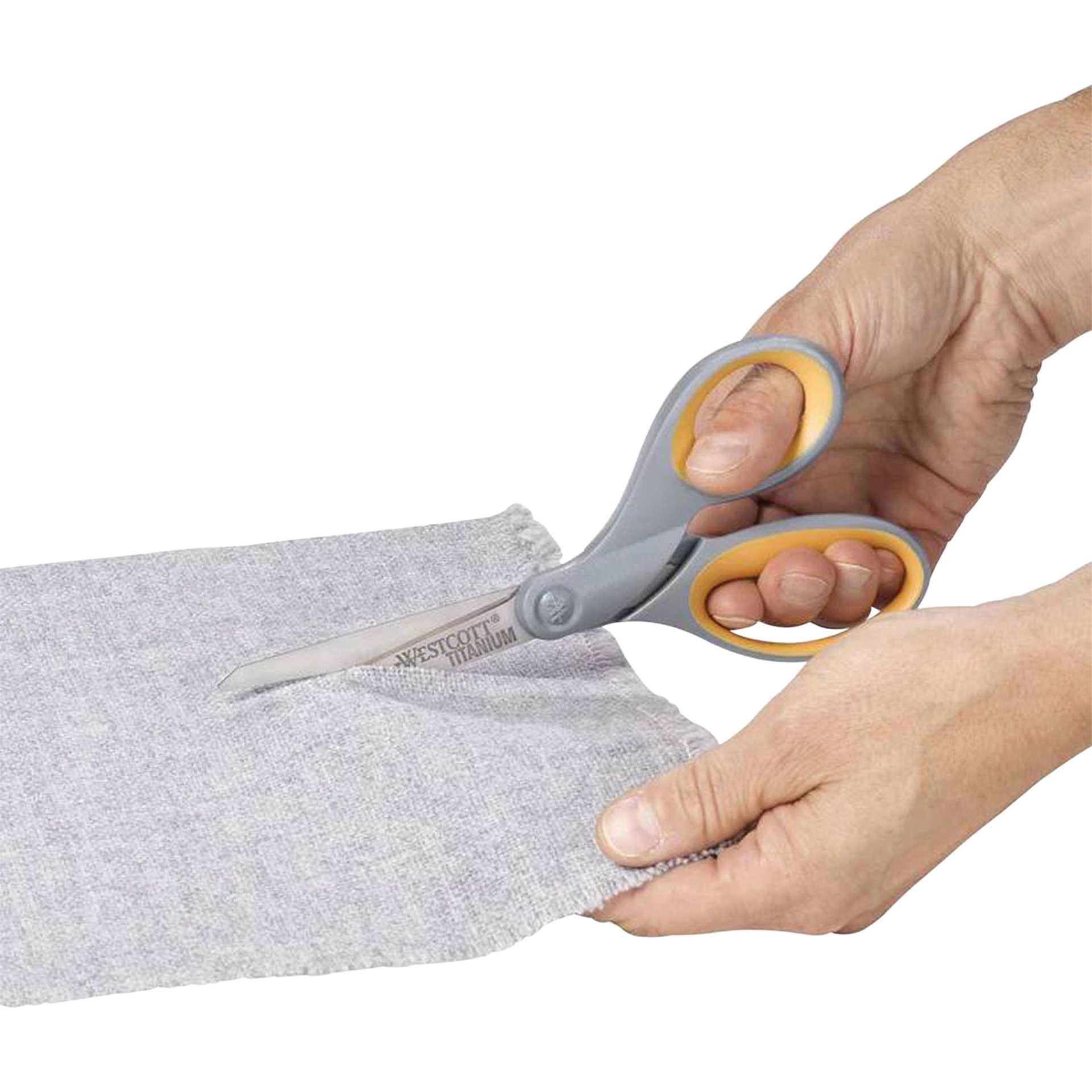 Westcott Straight Soft Handle Titanium Bonded Scissors - 7" cutting fabric