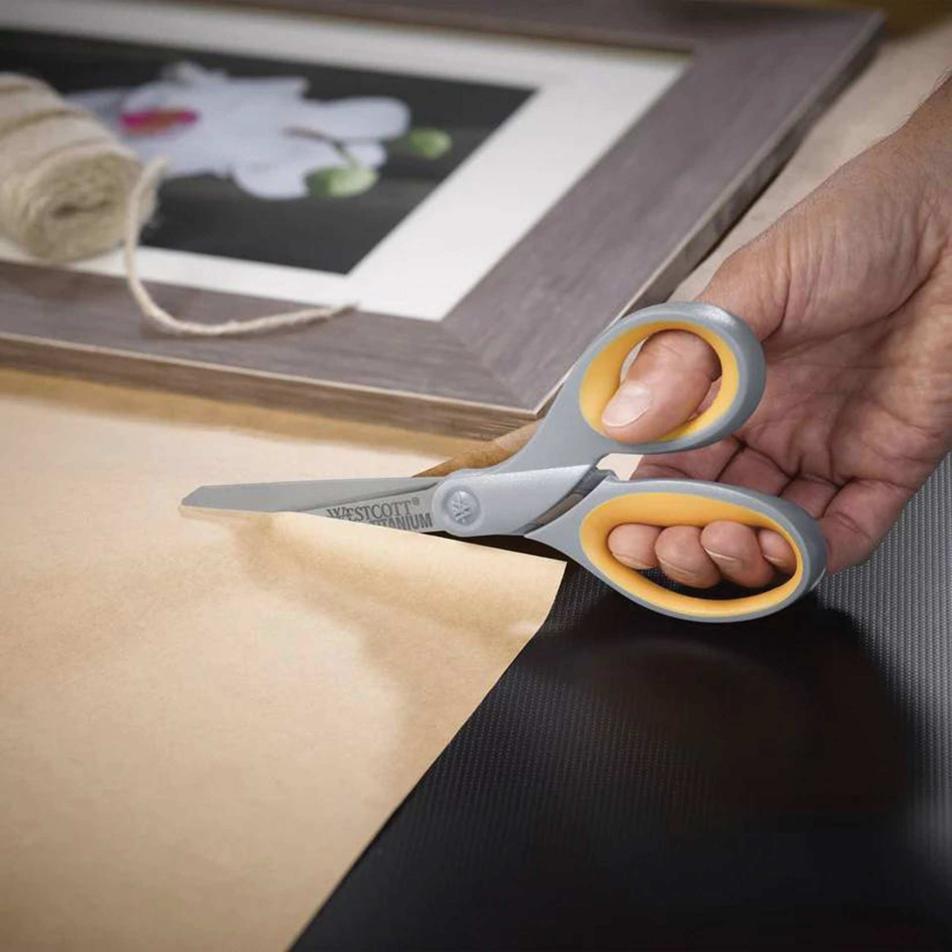 Westcott Straight Soft Handle Titanium Bonded Scissors - 7" cutting paper