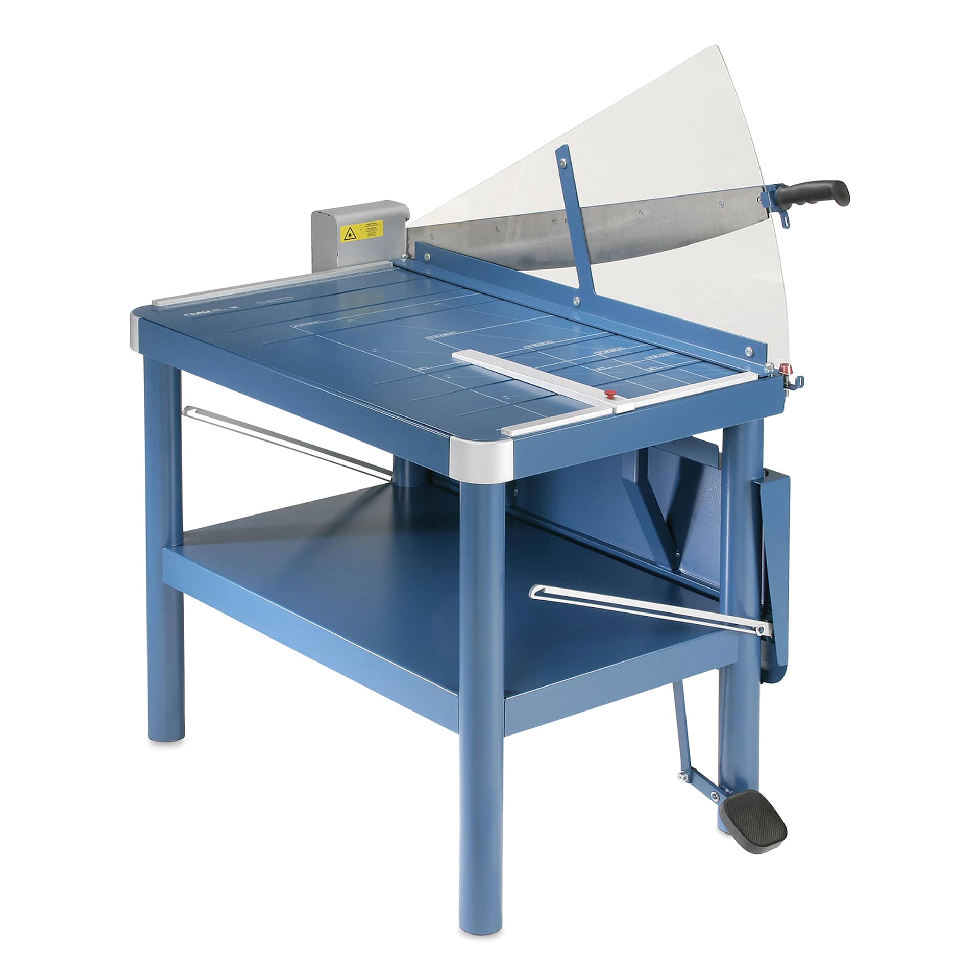 Dahle Large Format Premium Guillotine Trimmer - 32" Cutting Length, side table collapsed