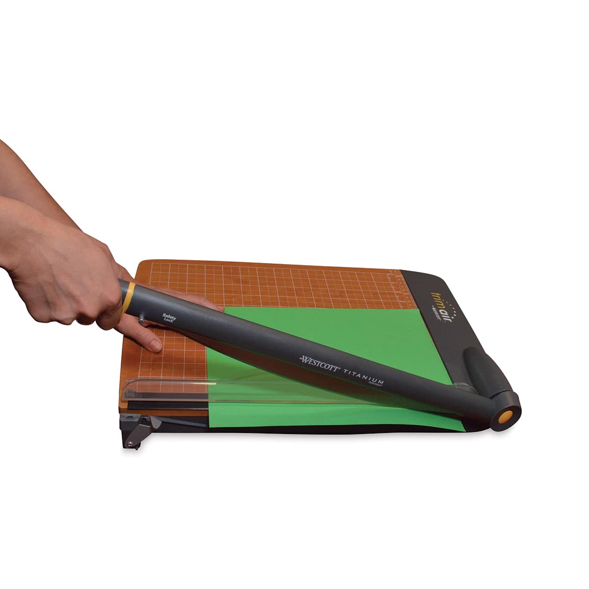 Westcott Trimair Trimmer - Guillotine, 15' Cut - in use