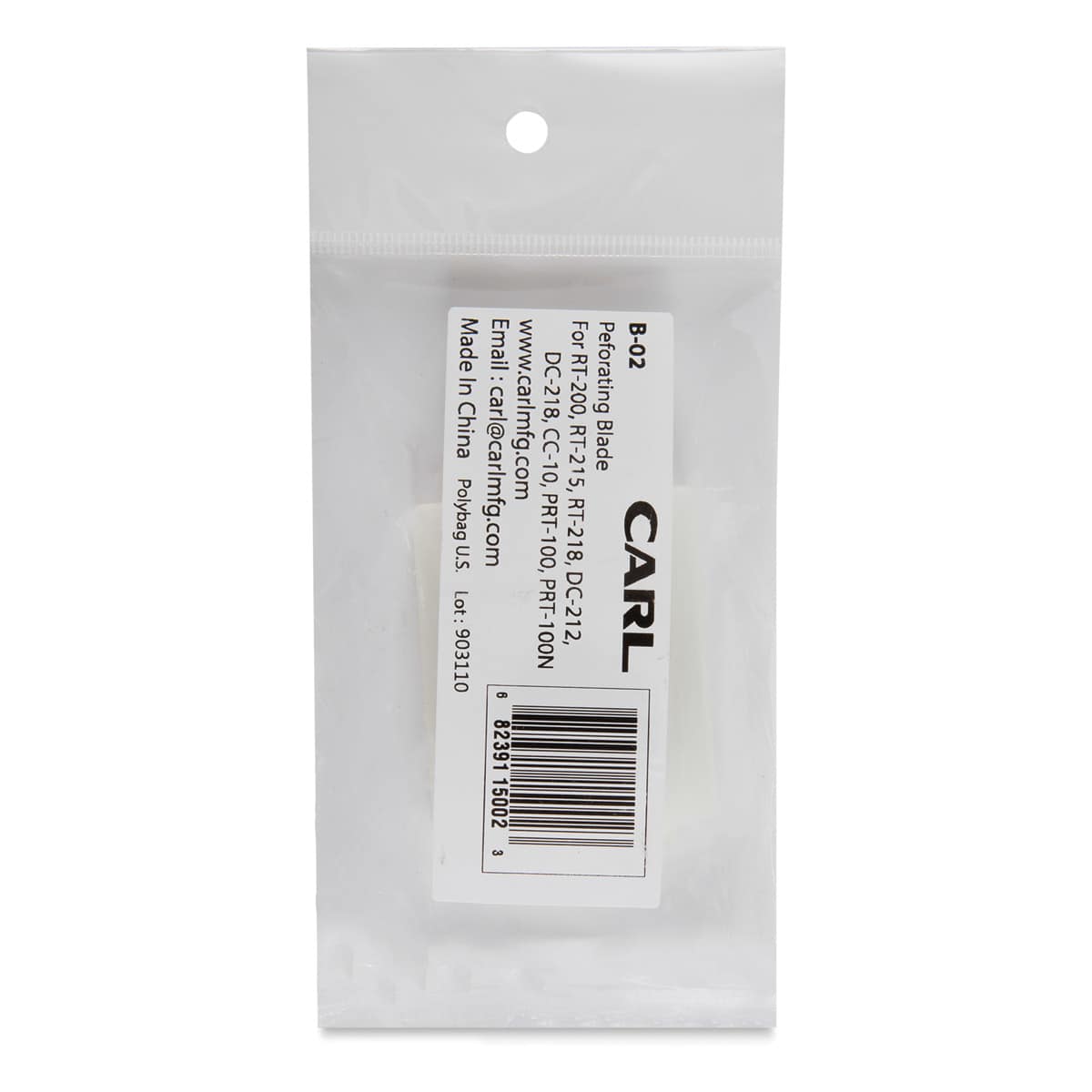 CARL Decorative Replacement Blade - Perforating - back of packaging