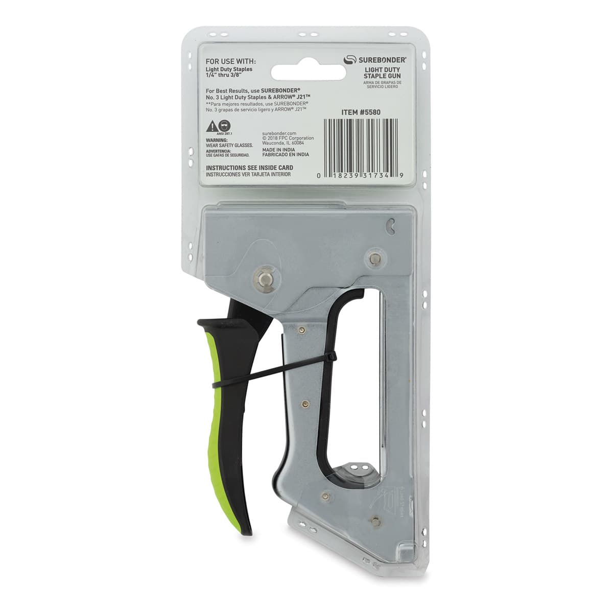 Surebonder Light Duty Staple Gun, Back Of Package