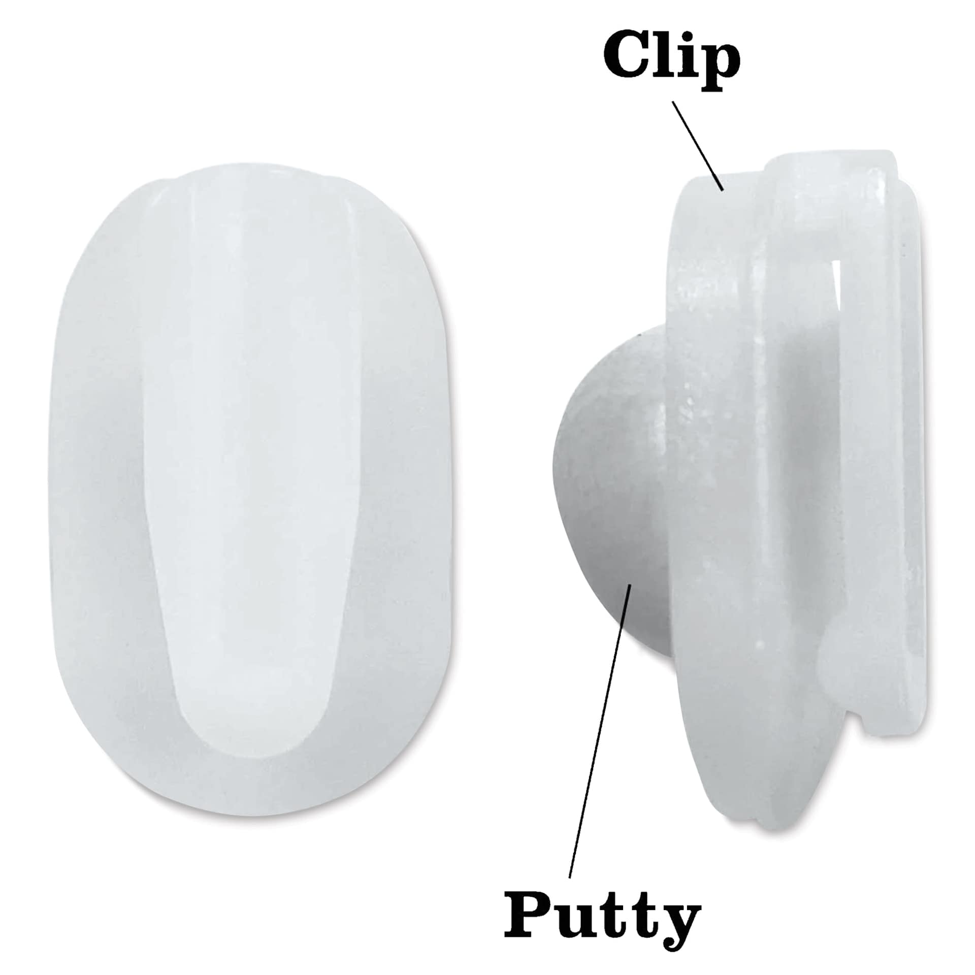 StikkiWorks StikkiClips - Mounting Putty, Pkg of 20, demonstration of the clip and putty. 