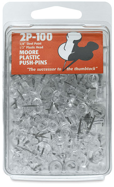 Plastic Push Pins, Box of 100