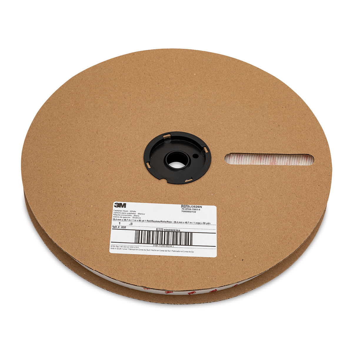 Scotch Reclosable Fastener - 1" x 50 yd, White, Hook Tape