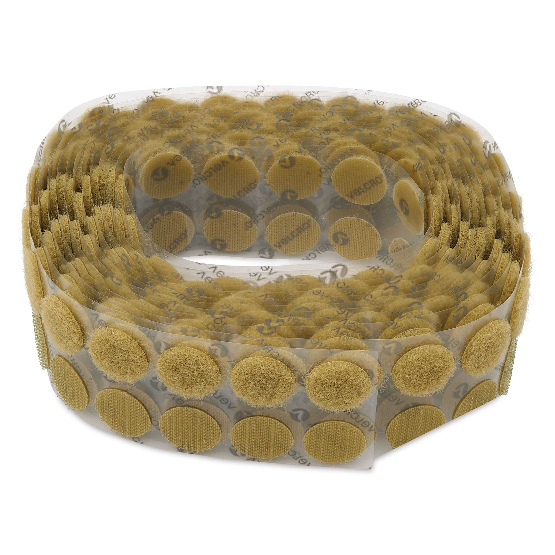 Velcro Sticky Back Fasteners - Pkg of 200, Beige, 3/4" Dots