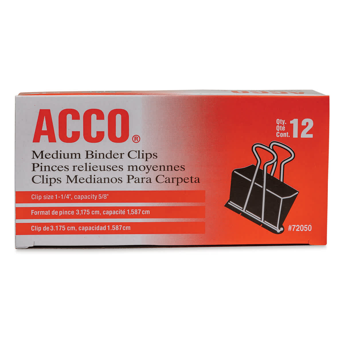 Acco Binder Clip - Medium, 1-1/4" - front of packaging, top view