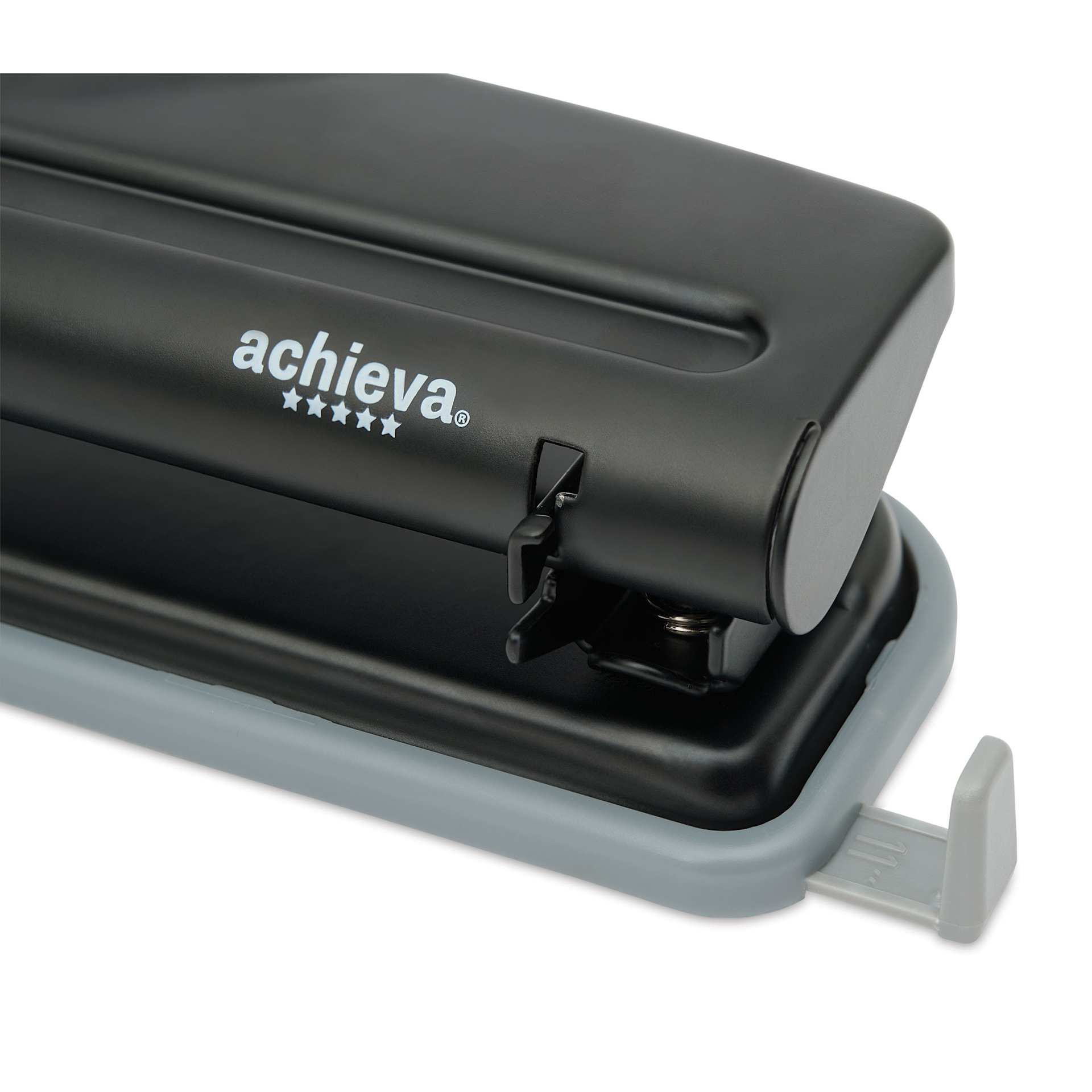 Achieva Economy 3 Hole Punch close up showing paper guide
