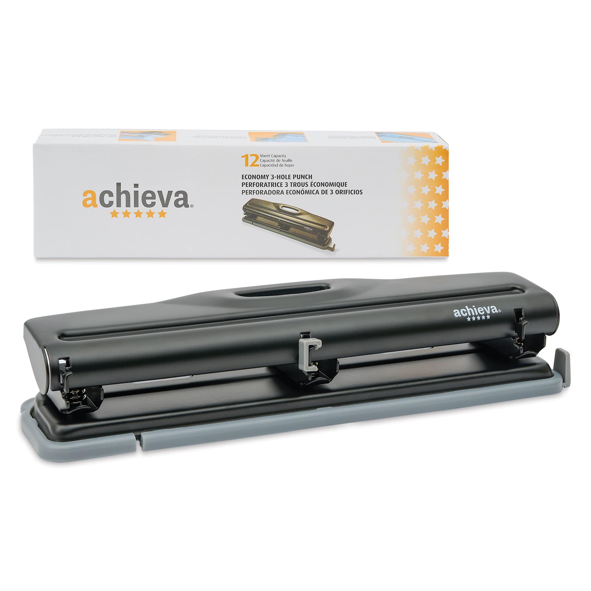 Achieva Economy 3 Hole Punch with packaging