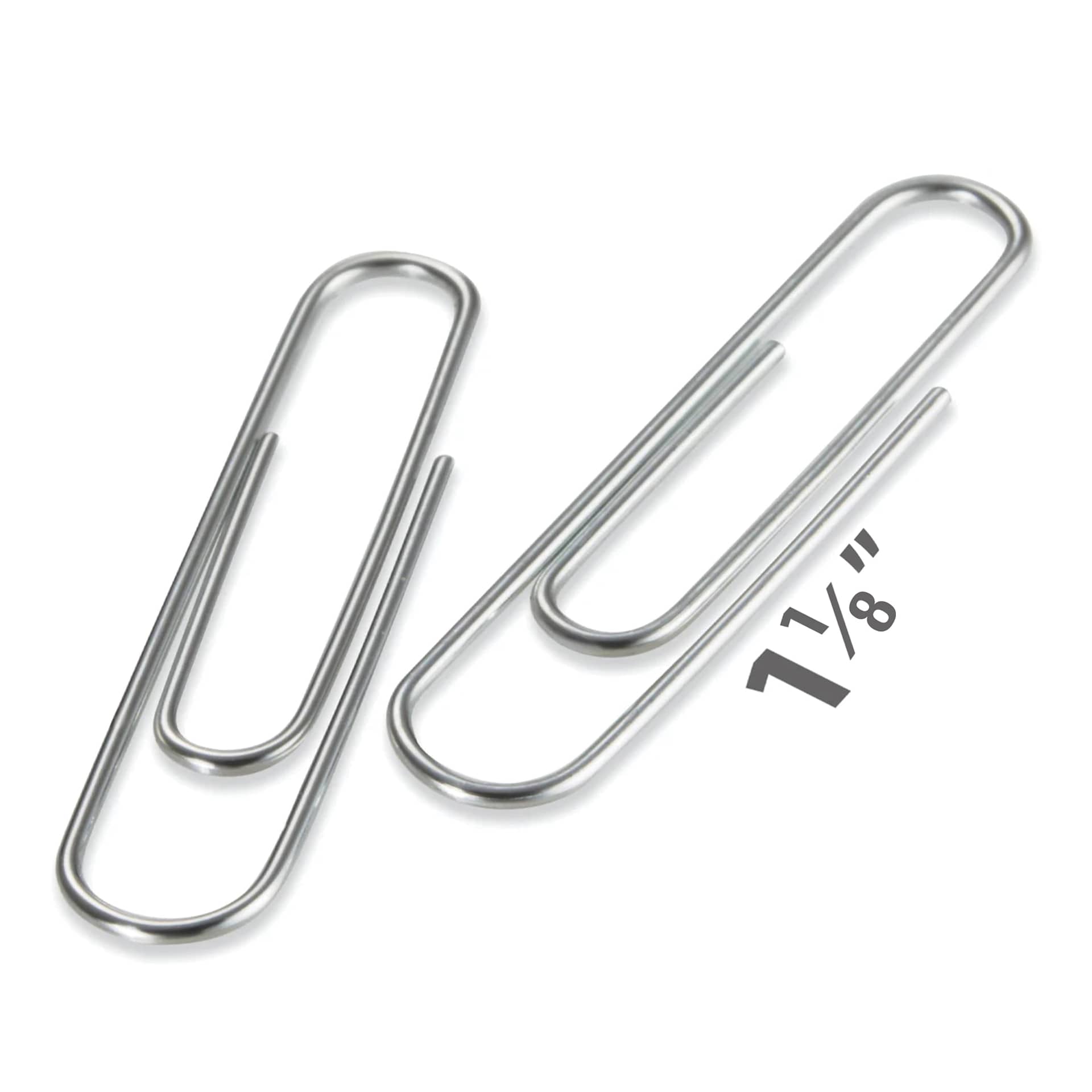 Officemate Paper Clips - Pkg of 120, Assorted Colors, No. 2 Paper Clips showing measurements