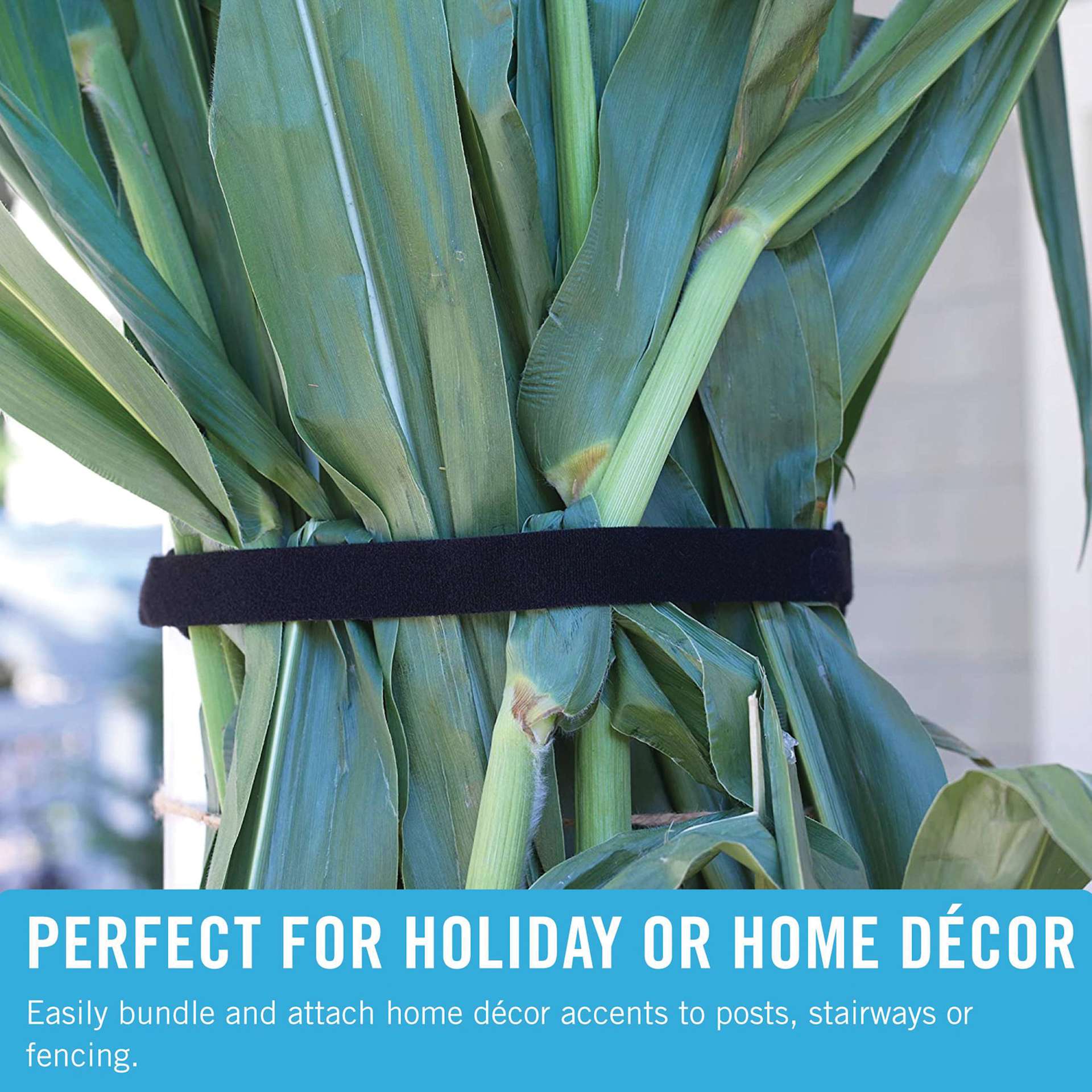 Perfect for Holiday or Home Decor,, Easily bundle and attach home decor accents to posts, stairways or fencing.