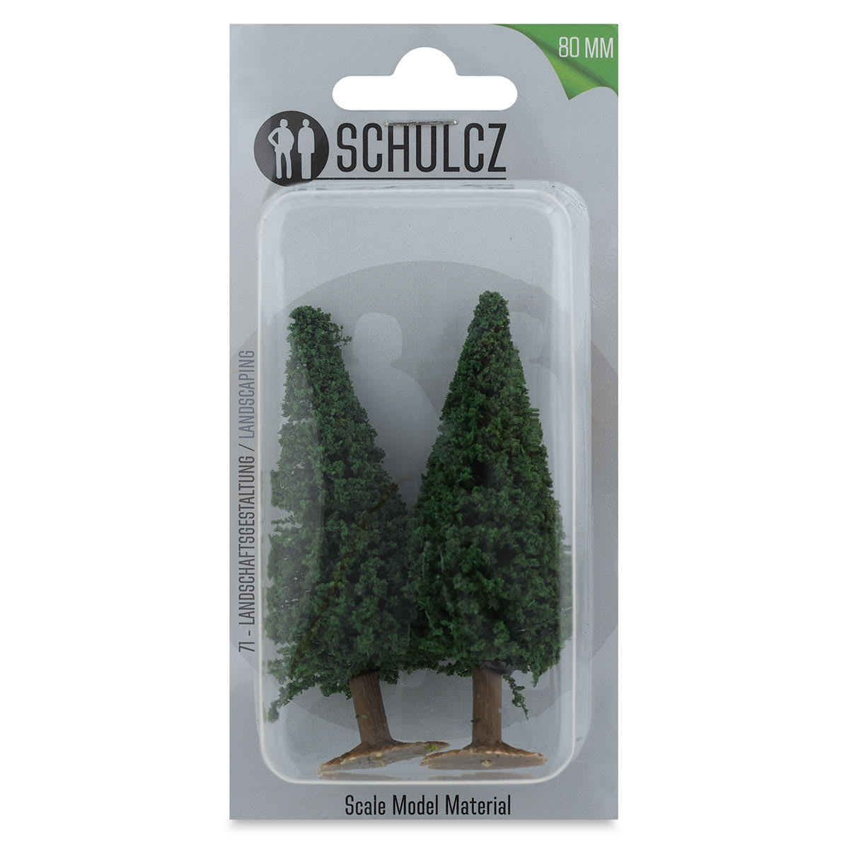 Schulcz Scale Model Trees - Pine Tree, Metal Trunk, 80 mm, Pkg of 2 (in package)
