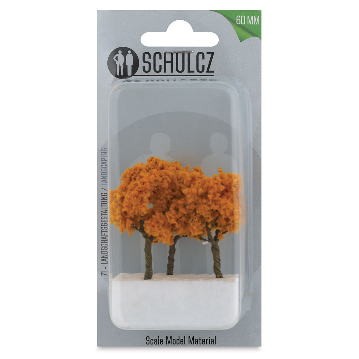 Schulcz Scale Model Trees - Leafy Tree, Metal Trunk, 60 mm, Pkg of 3 (in package)