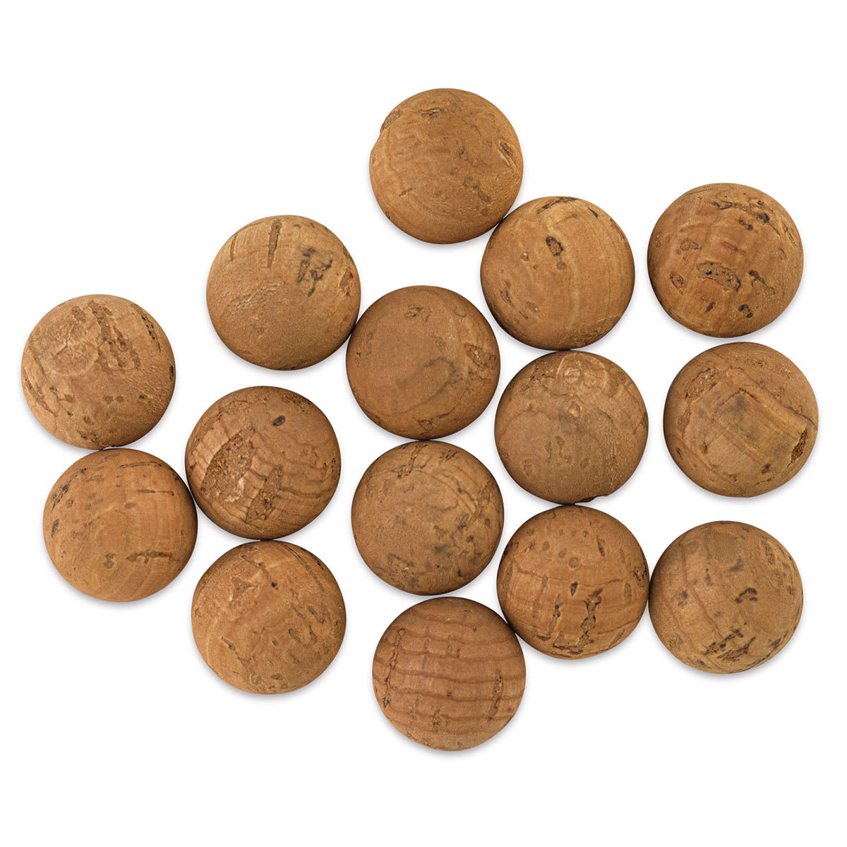 Schulcz Scale Model Foliage Spheres - Cork, 20 mm, Pkg of 15 (product out of package to show detail)