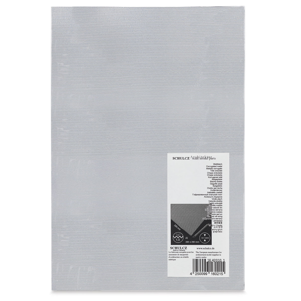 Schulcz Structured Aluminum Sheet - Wave, 1 mm, 7-5/8" x 11-3/4" (front of package)