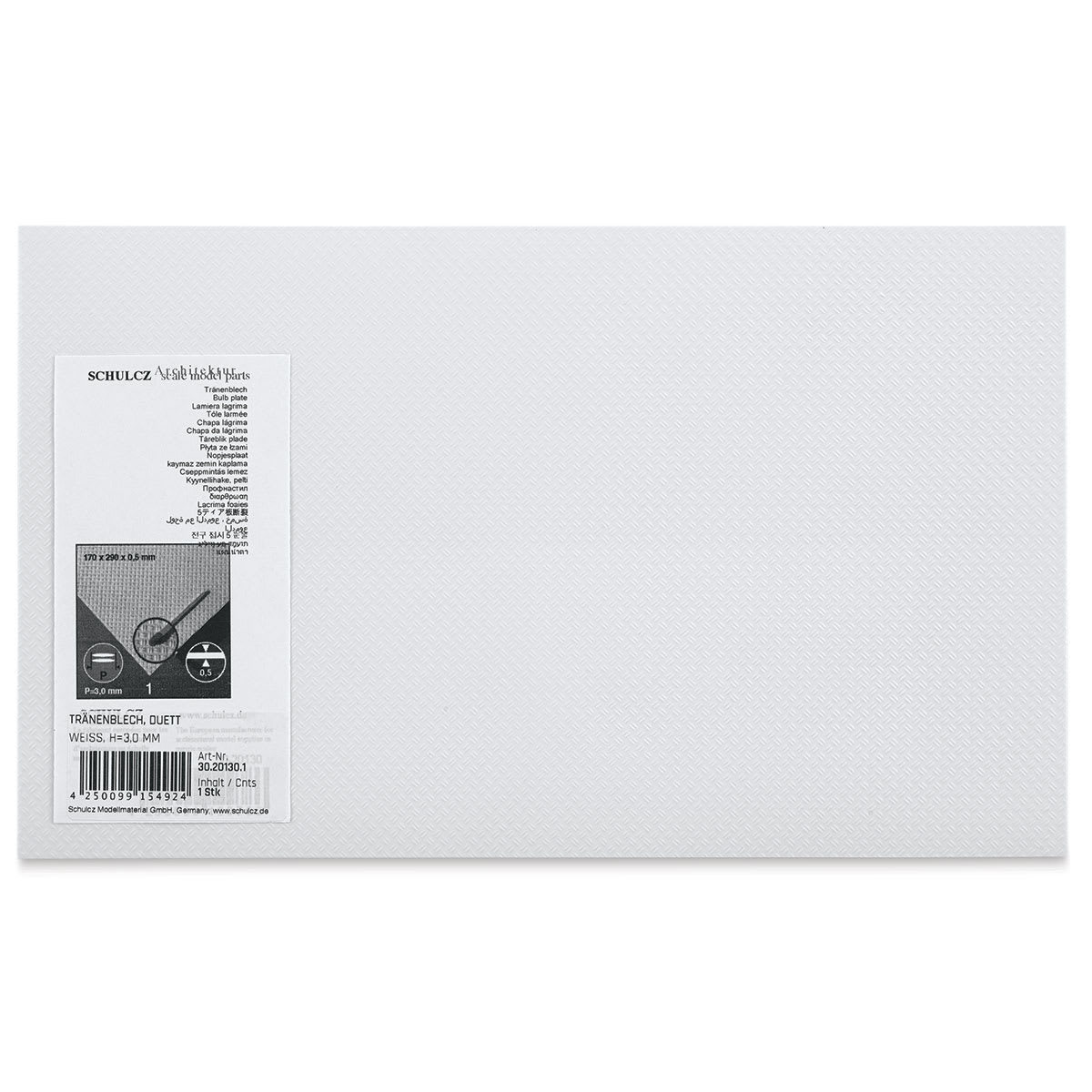 Schulcz Scale Model Patterned Sheet - Tread/Bubble Plate, 3 mm, 6-3/4" x 11-1/2" (back)