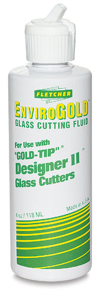  Glass Cutter Fluid - Front of 4 oz bottle of EnviroGold fluid
