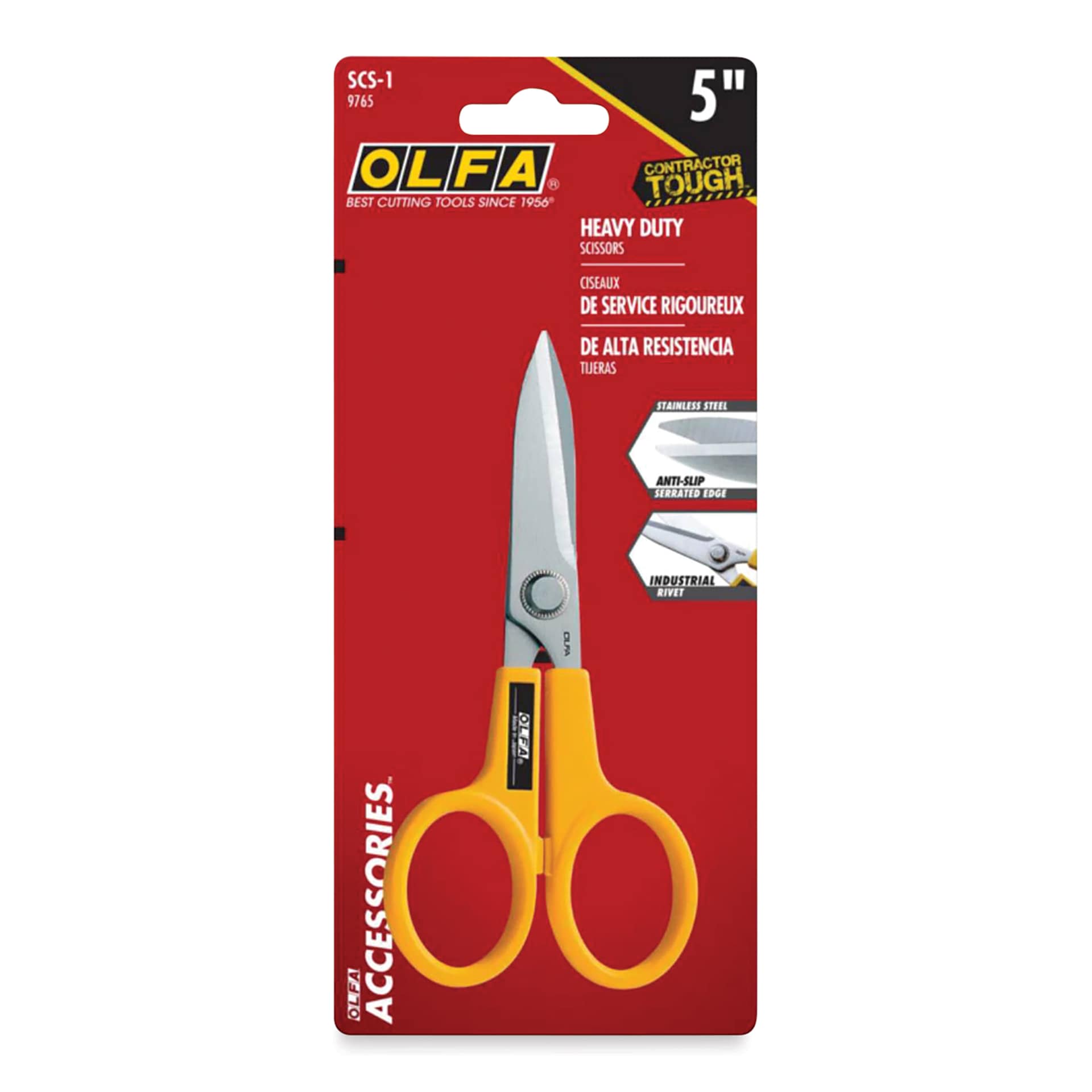 Olfa Serrated-Edge Stainless Steel Scissors - 5" front of packaging