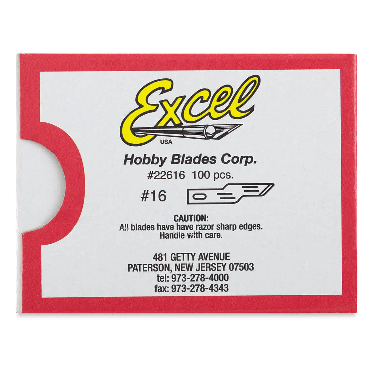 Excel Blades Hobby Blades - #16, Bulk Package, 100 Blades, Package