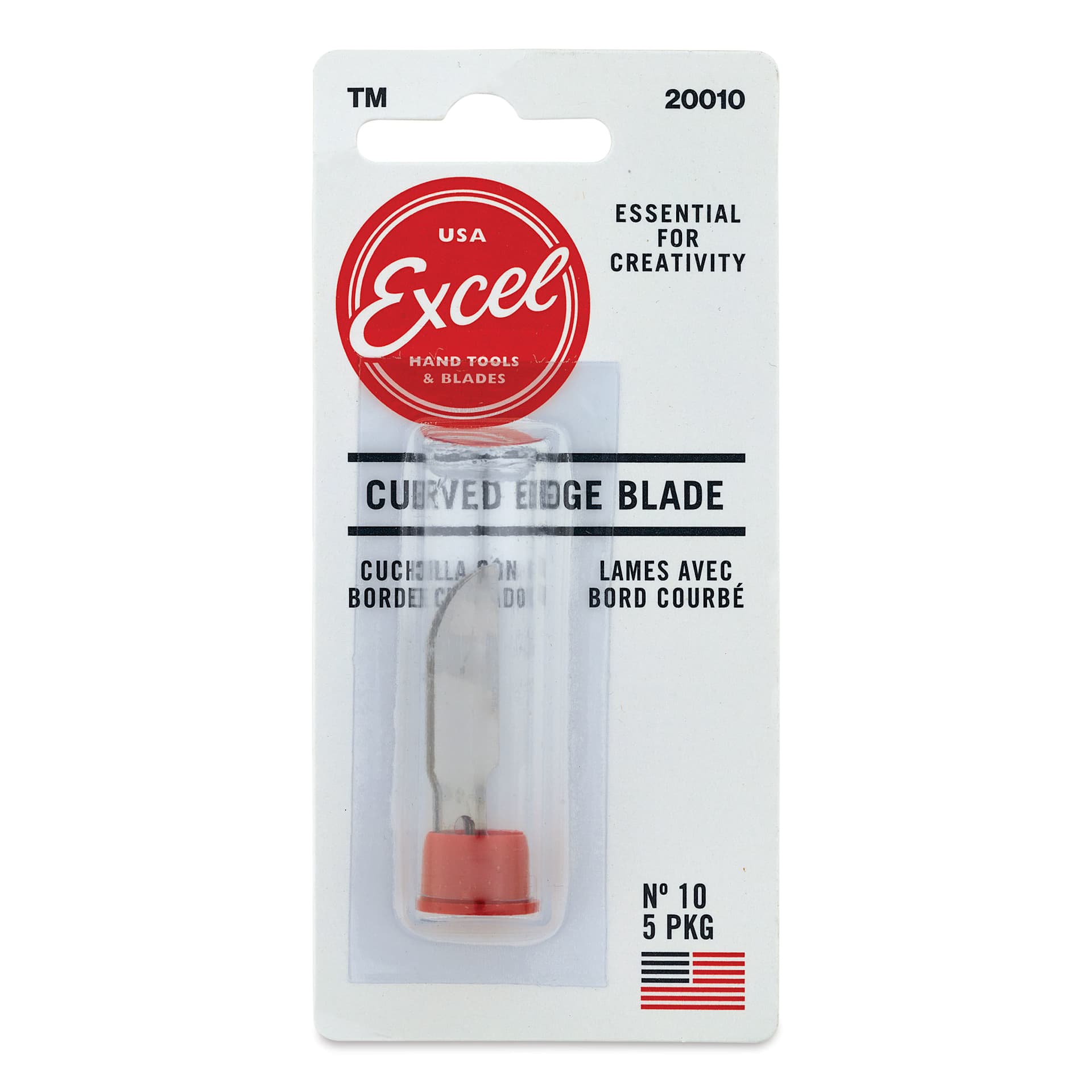Excel Blades #10 Curved Edge Blade - Pkg of 5, front of the packaging