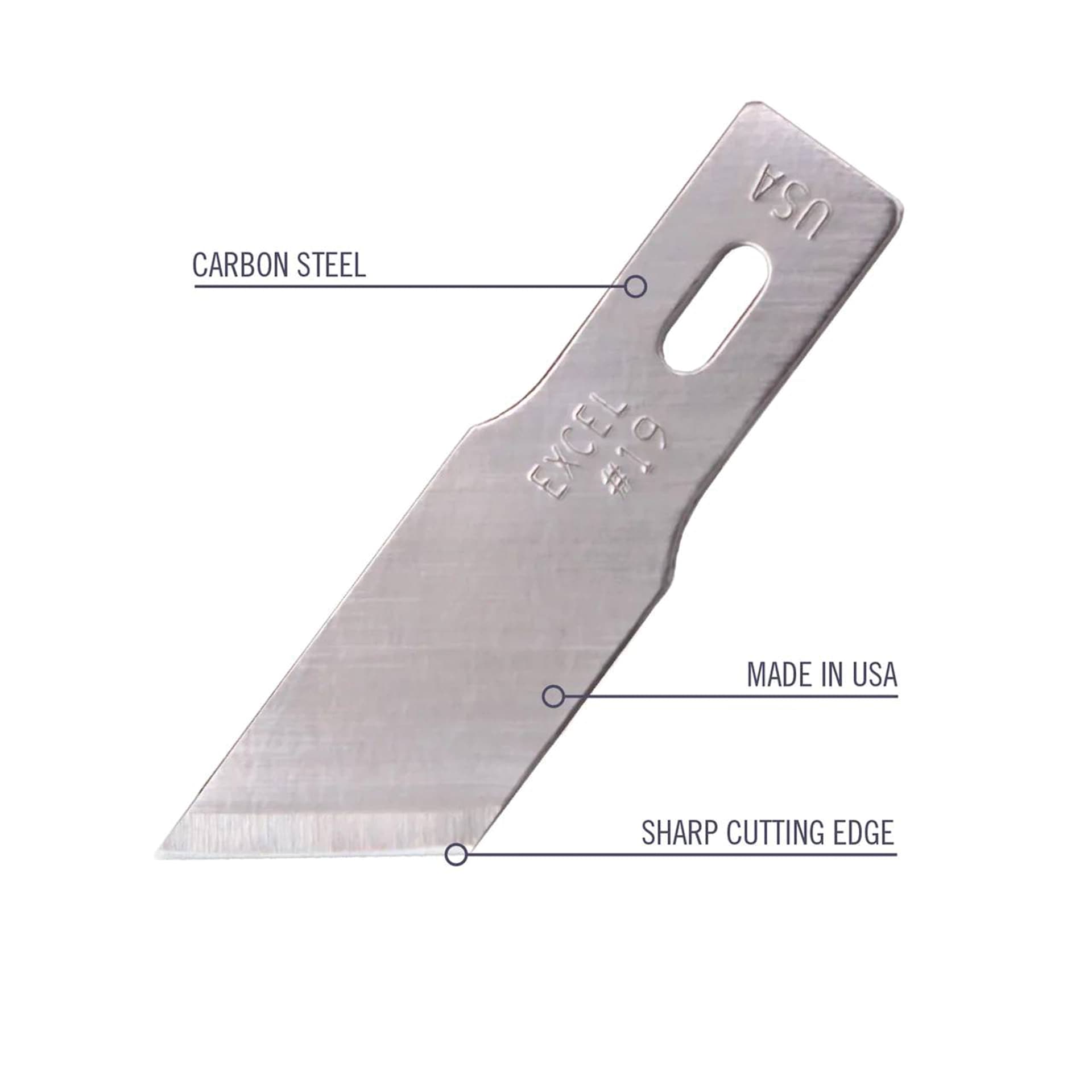 Excel Blades #19 Sharp Edge Angled Blade features