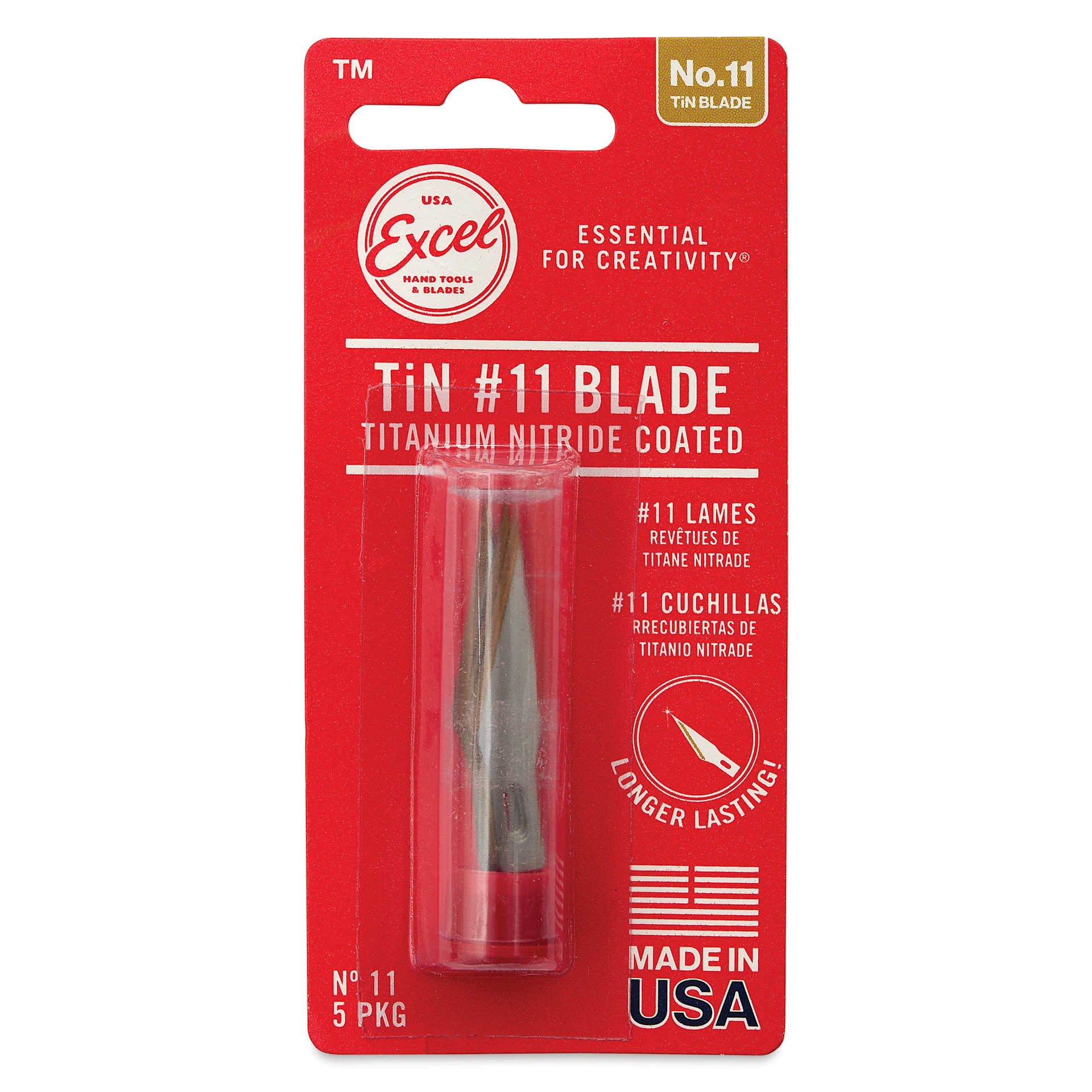 Excel Blades #11 Titanium Nitride Coated Blades - Pkg of 5, front of packaging