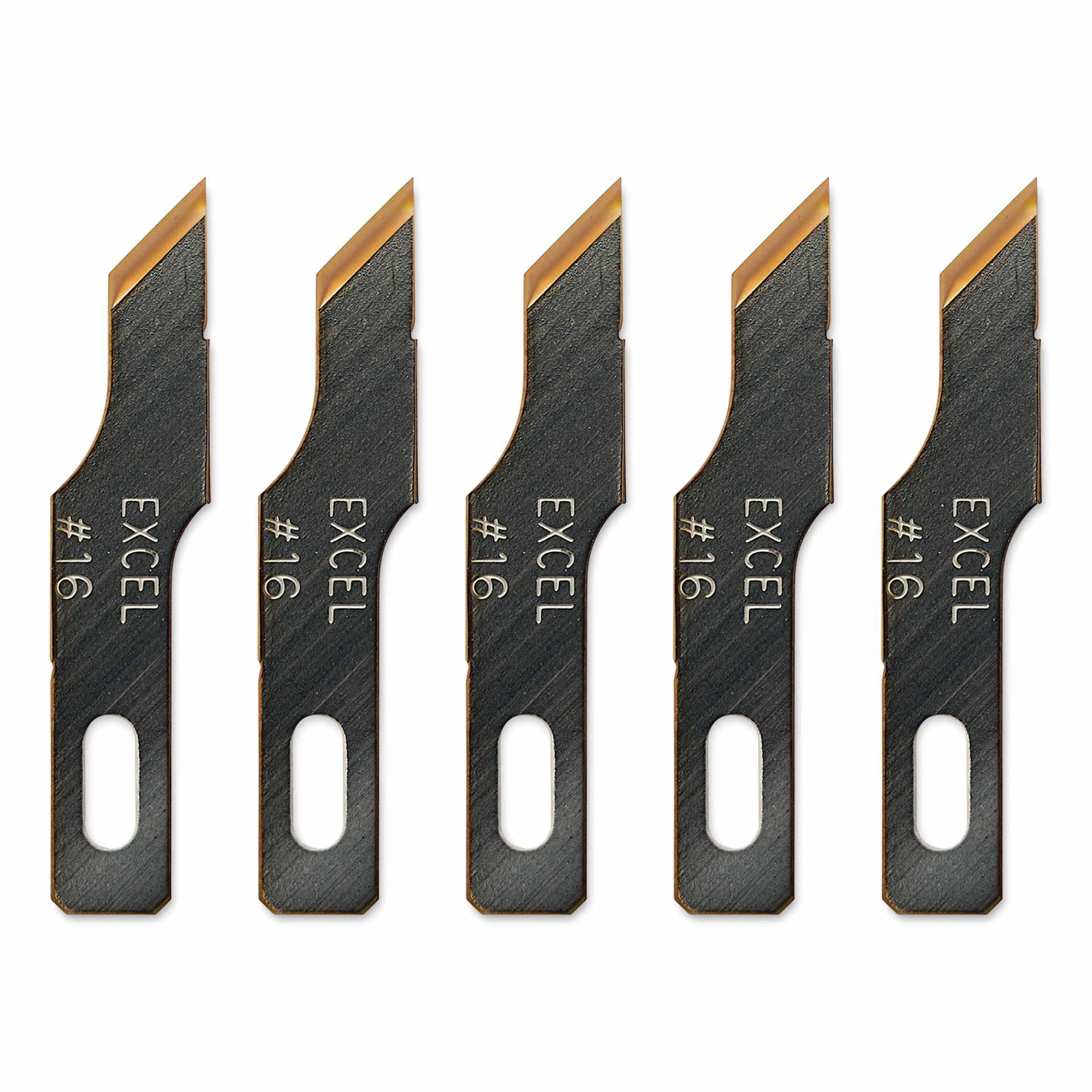 Excel Blades #16 Titanium Nitride Coated Stencil Edge Blades - Pkg of 5