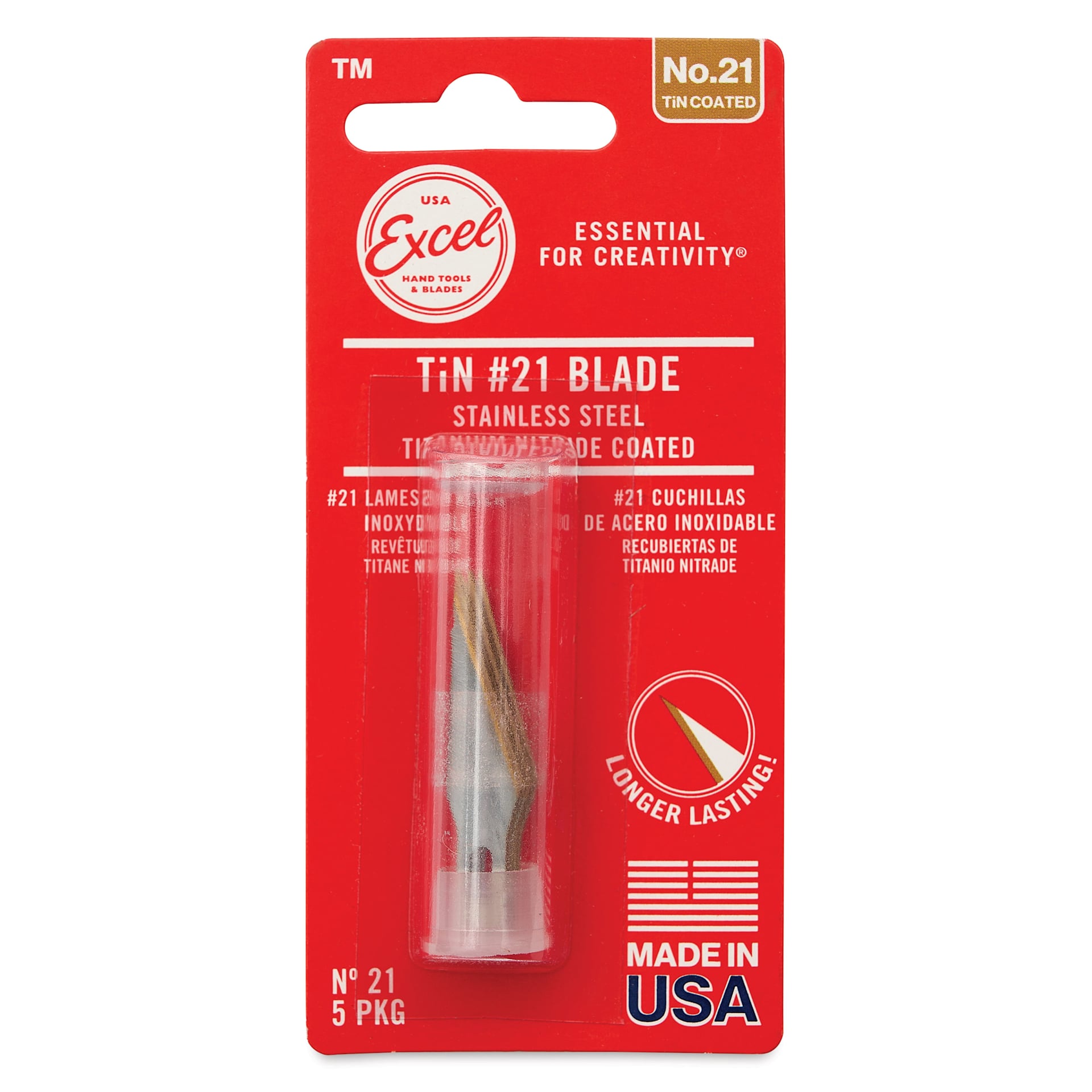 Excel Blades #21 Titanium Nitride Coated Blades - Pkg of 5, front of packaging