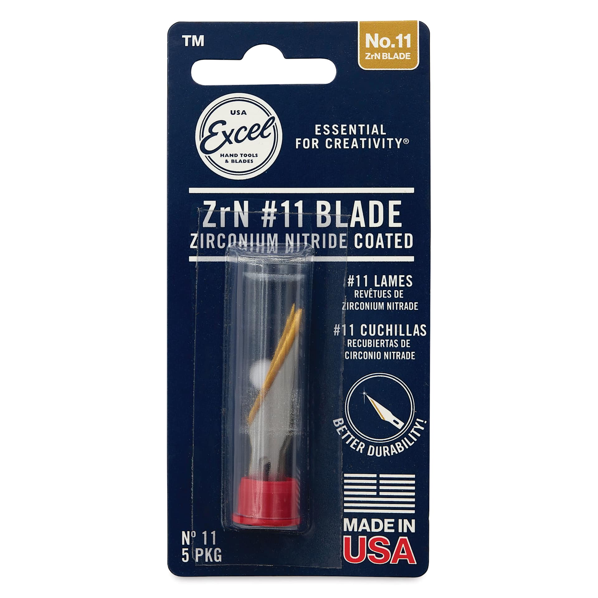Excel Blades #11 Zirconium Nitride Coated Blades - Pkg of 5, front of packaging