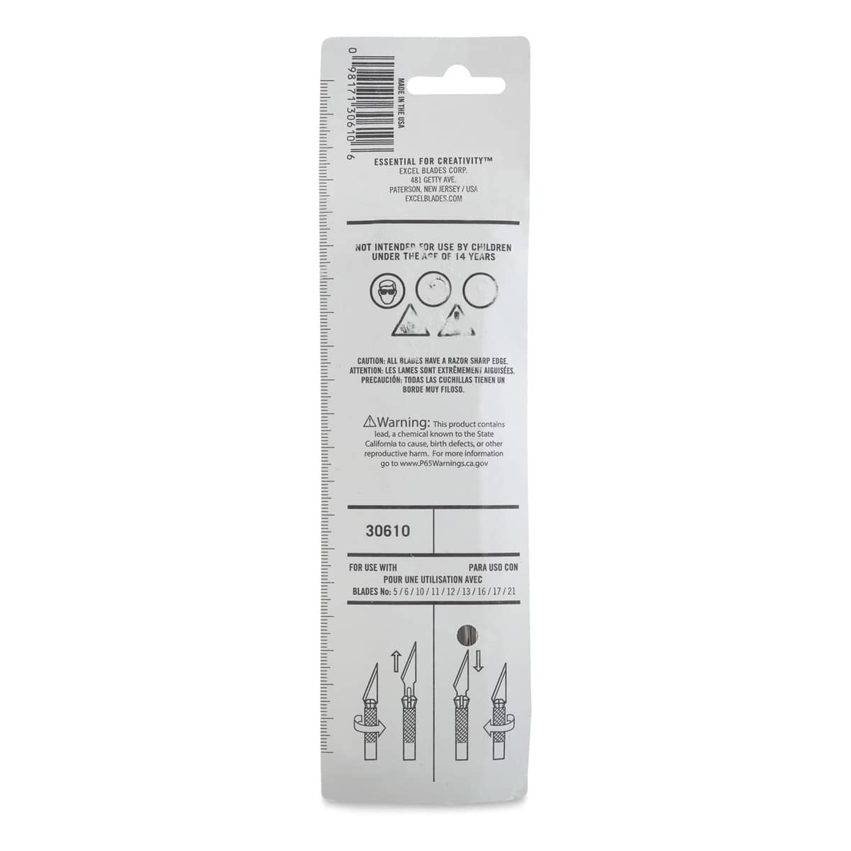 Excel Blades Double Ended Stylus - back of package