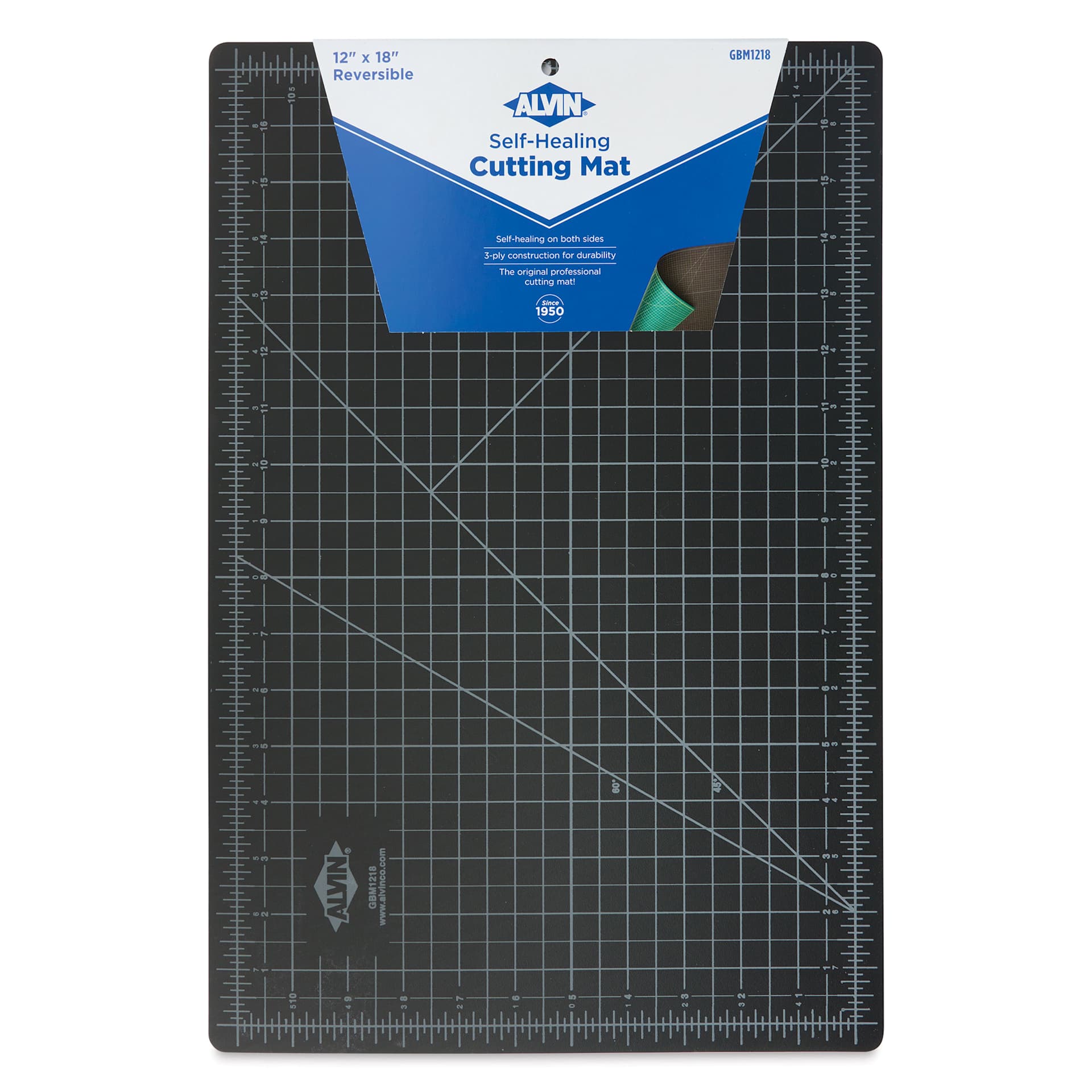 Alvin Cutting Mat - 12" x 18", Green/Black - packaging