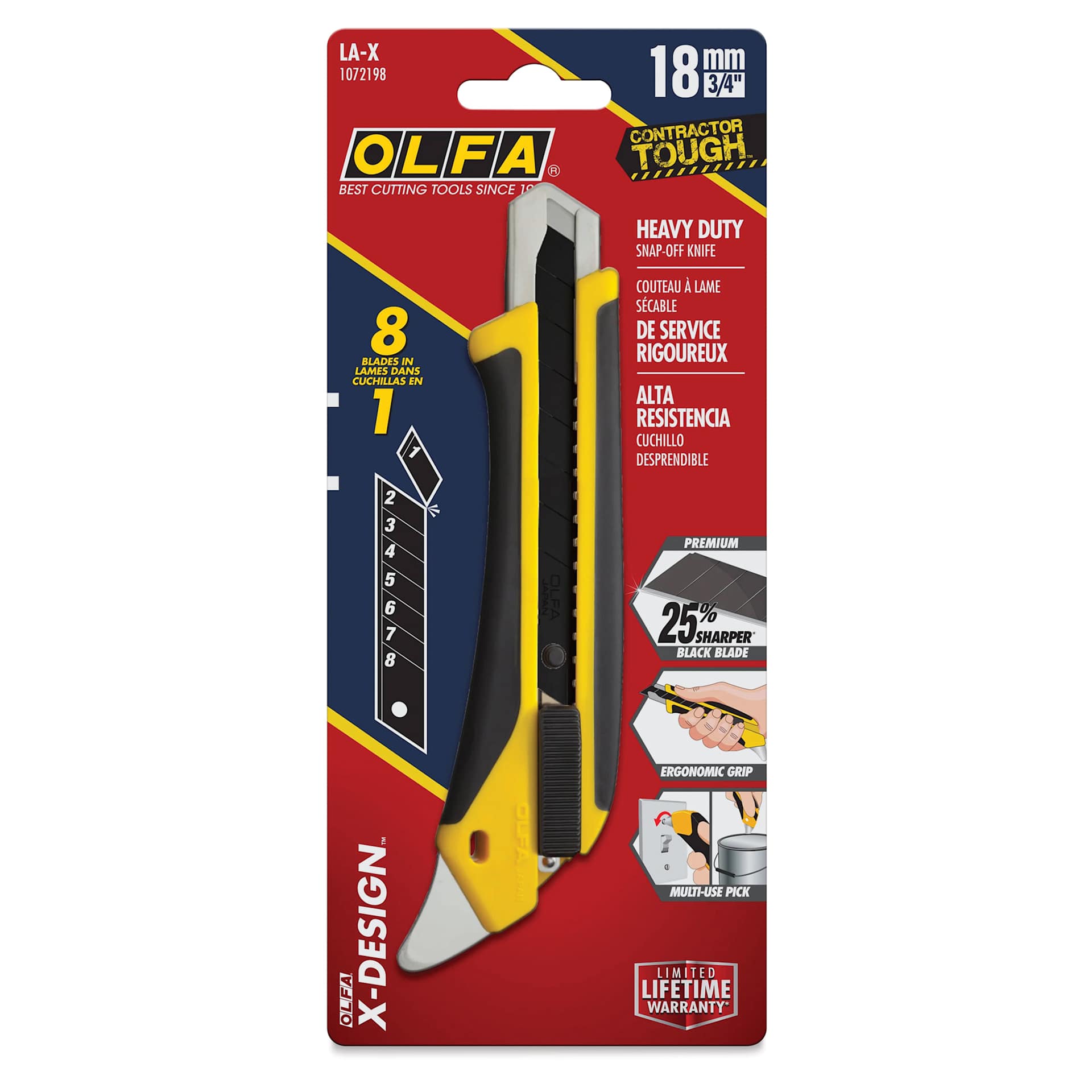 Olfa LA-X Fiberglass Utility Knife with Multi-Pick front of packaging