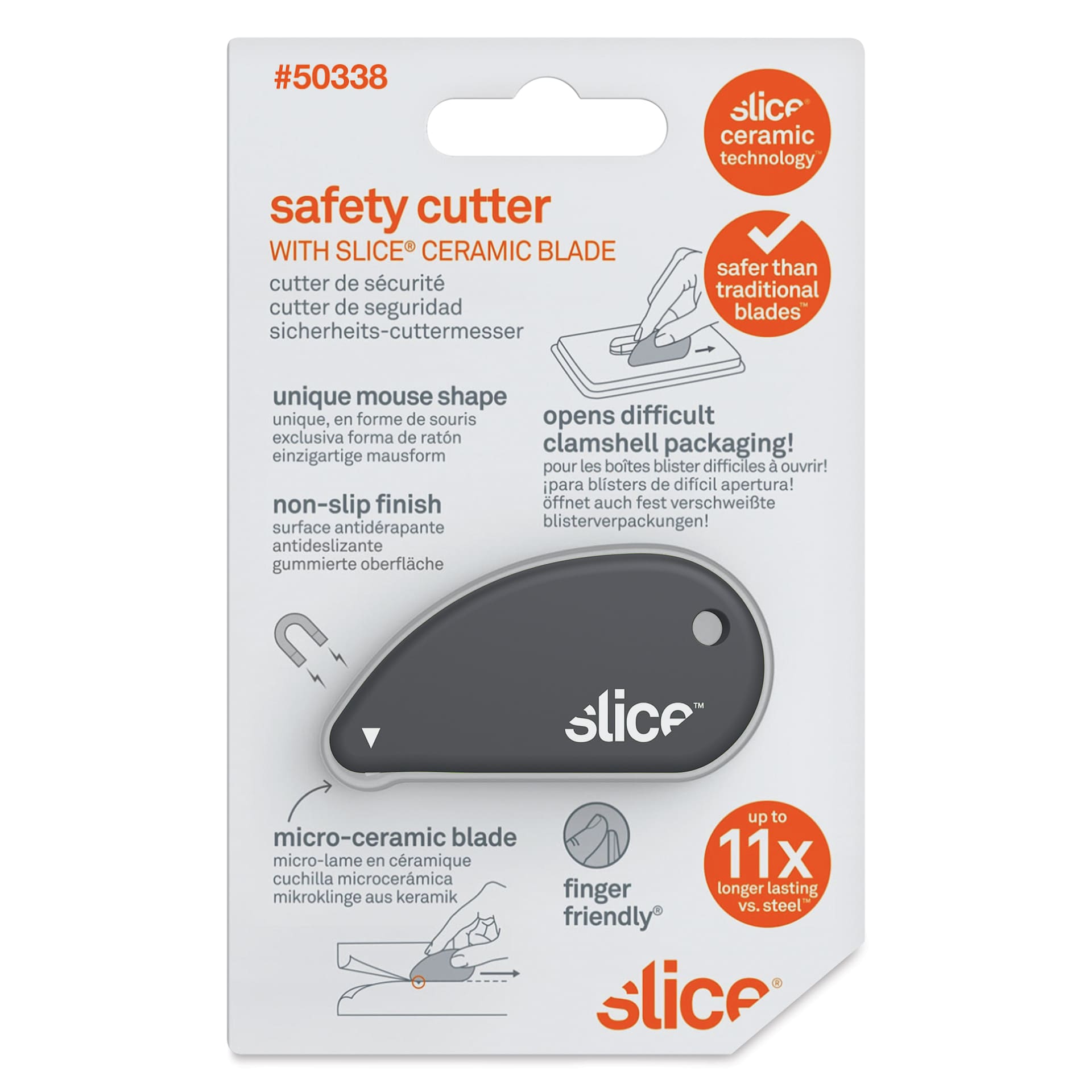 Slice Safety Cutter - Millenial Gray - front of packaging