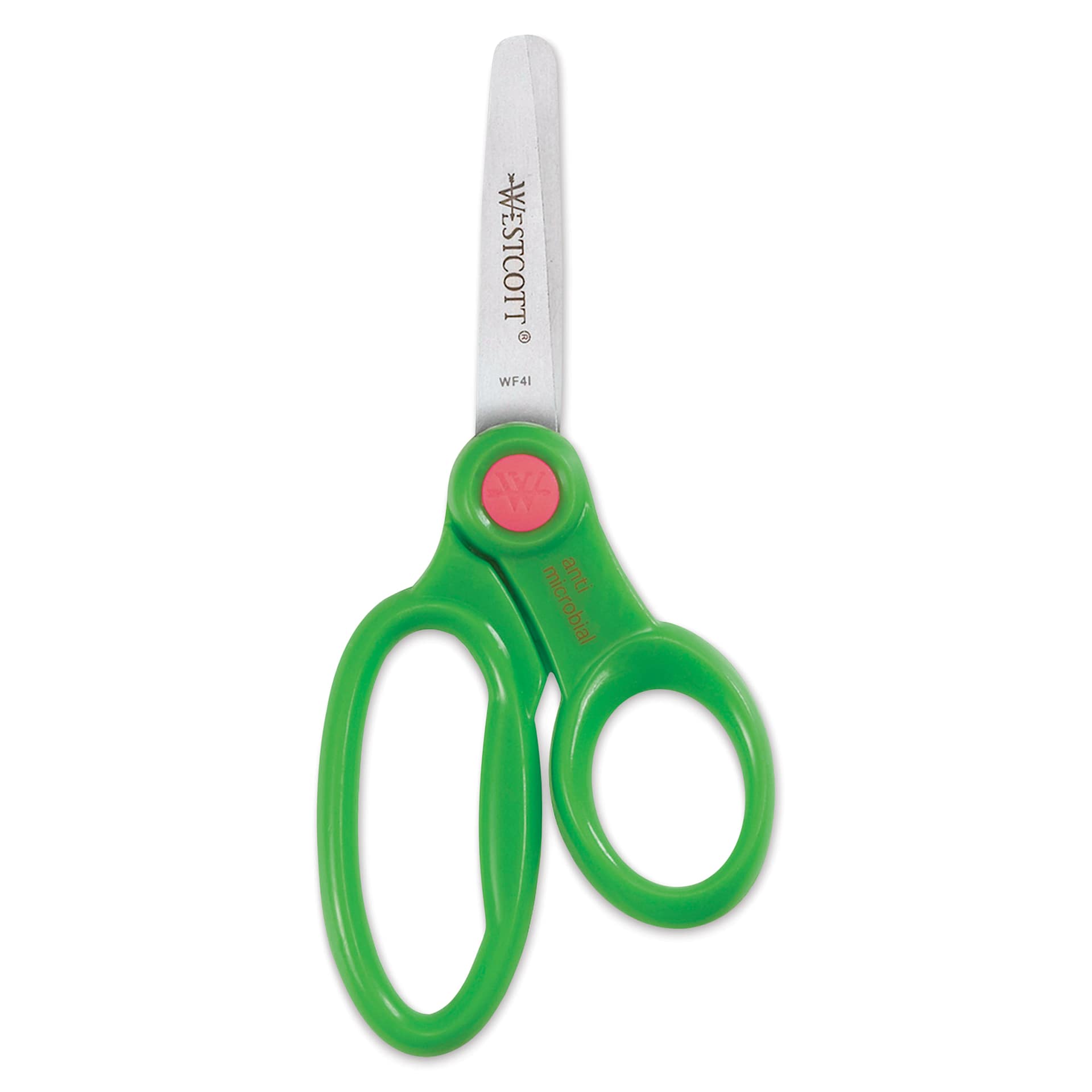 Westcott Anti-Microbial Protection Hard Handle Kids Scissors - 5", Blunt green variant
