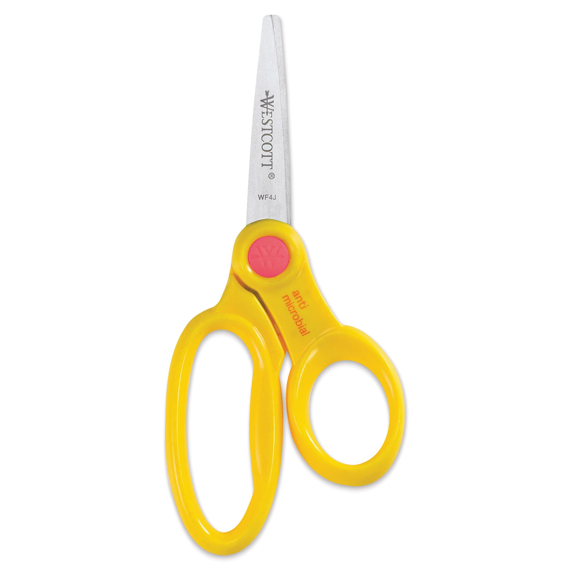 Westcott Anti-Microbial Protection Hard Handle Kids Scissors - 5", Pointed yellow variant