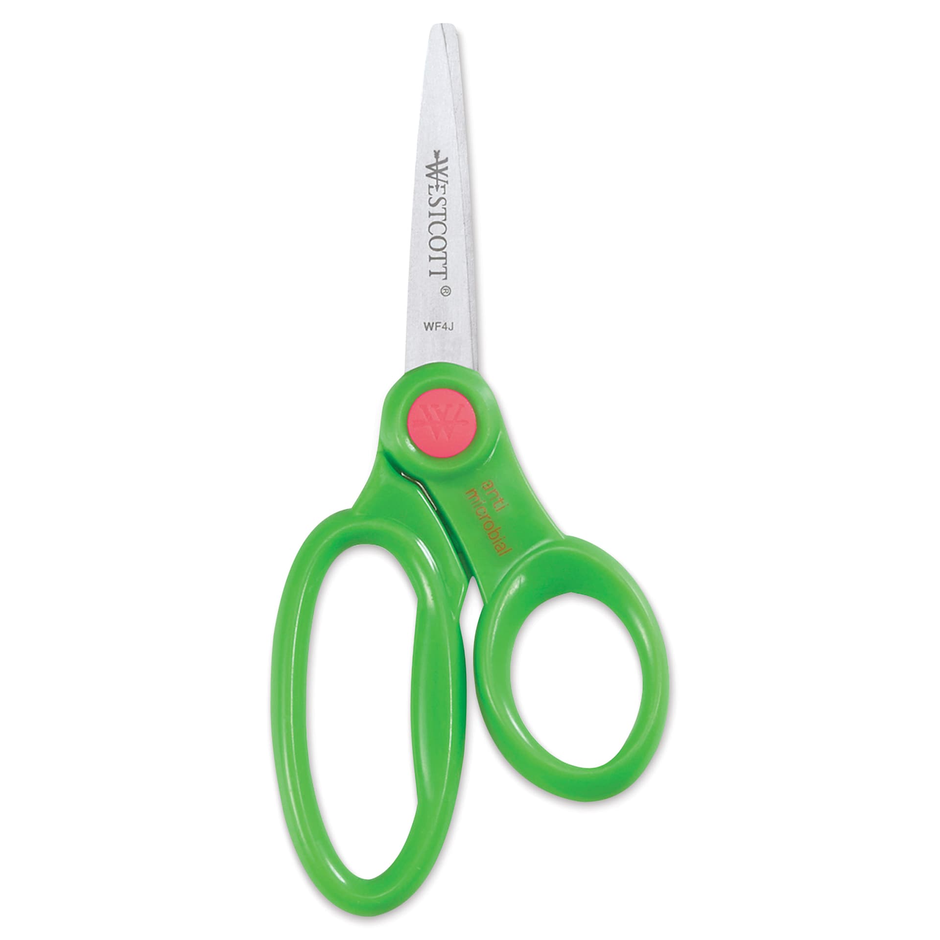 Westcott Anti-Microbial Protection Hard Handle Kids Scissors - 5", Pointed green variant