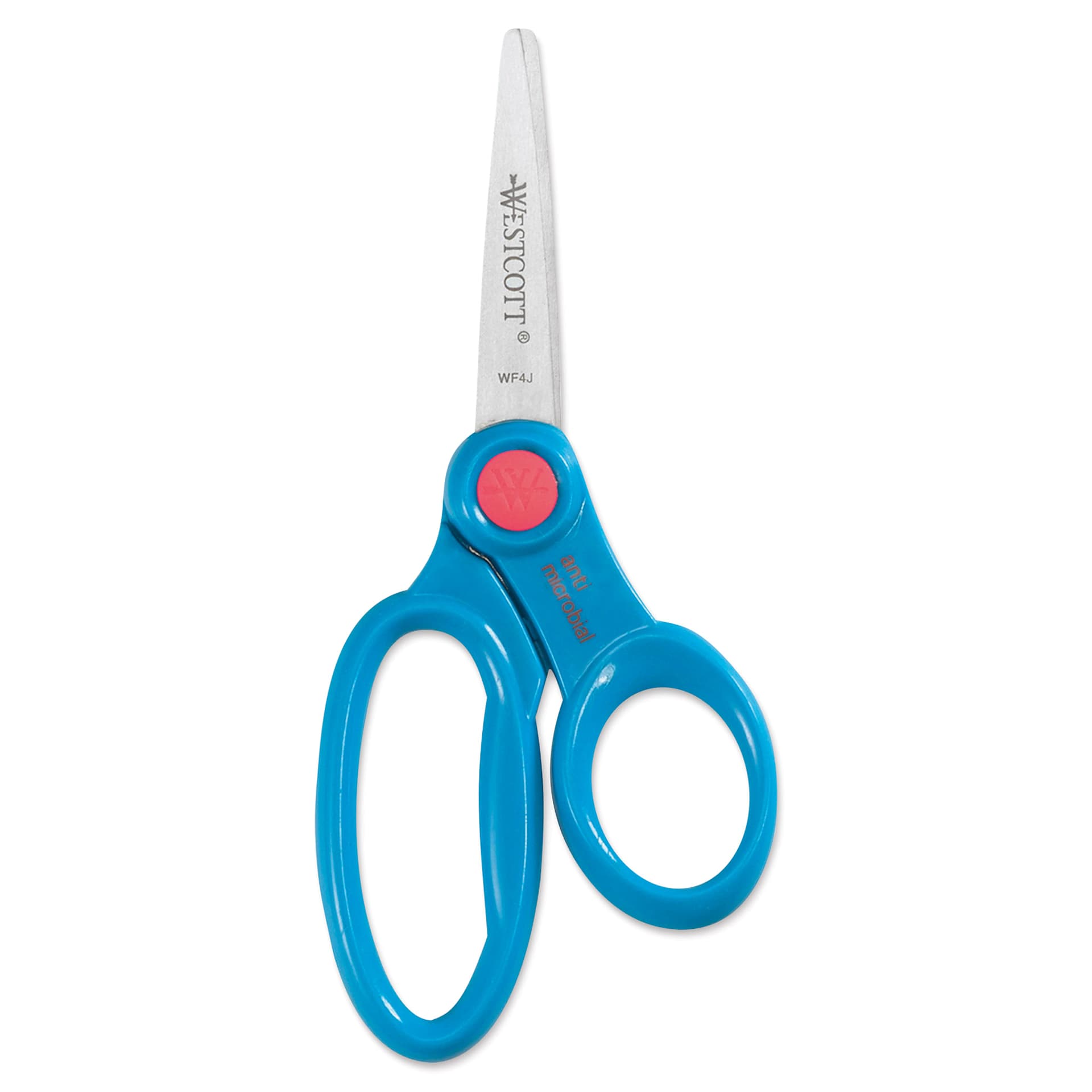 Westcott Anti-Microbial Protection Hard Handle Kids Scissors - 5", Pointed blue variant