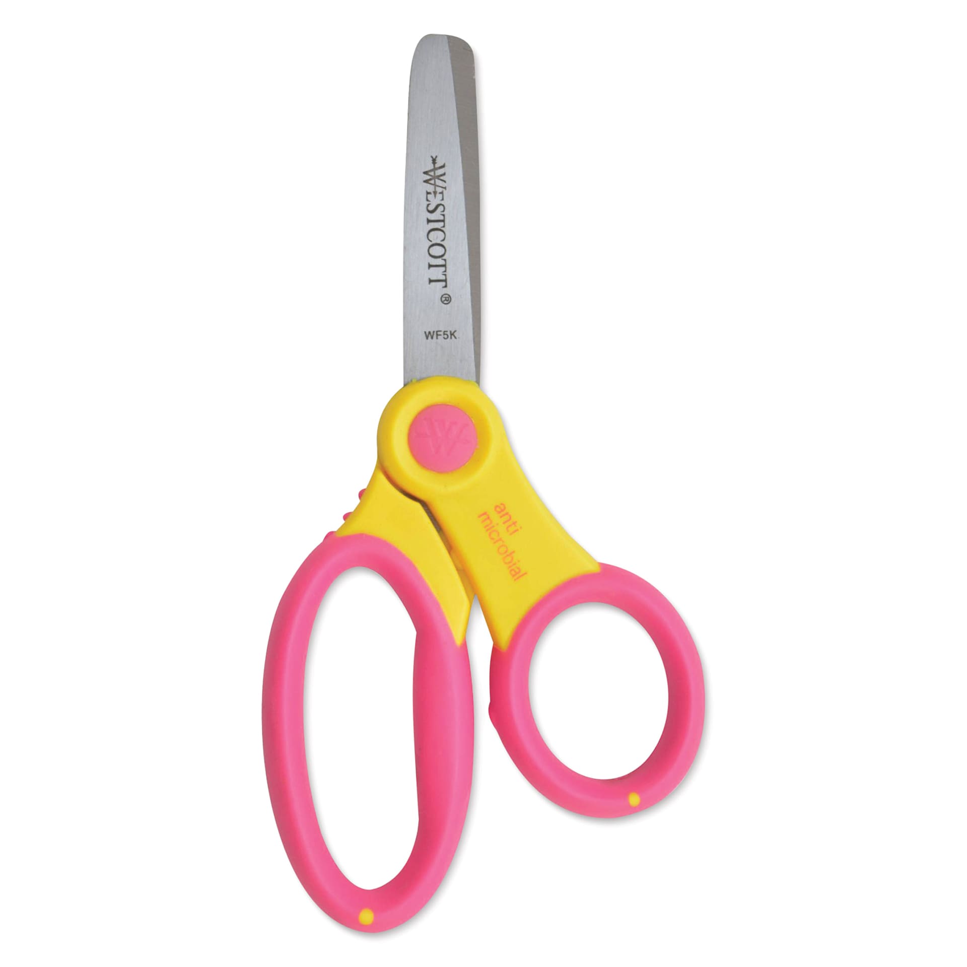 Westcott Anti-Microbial Protection Soft Handle Kids Scissors - 5", Blunt pink and yellow option
