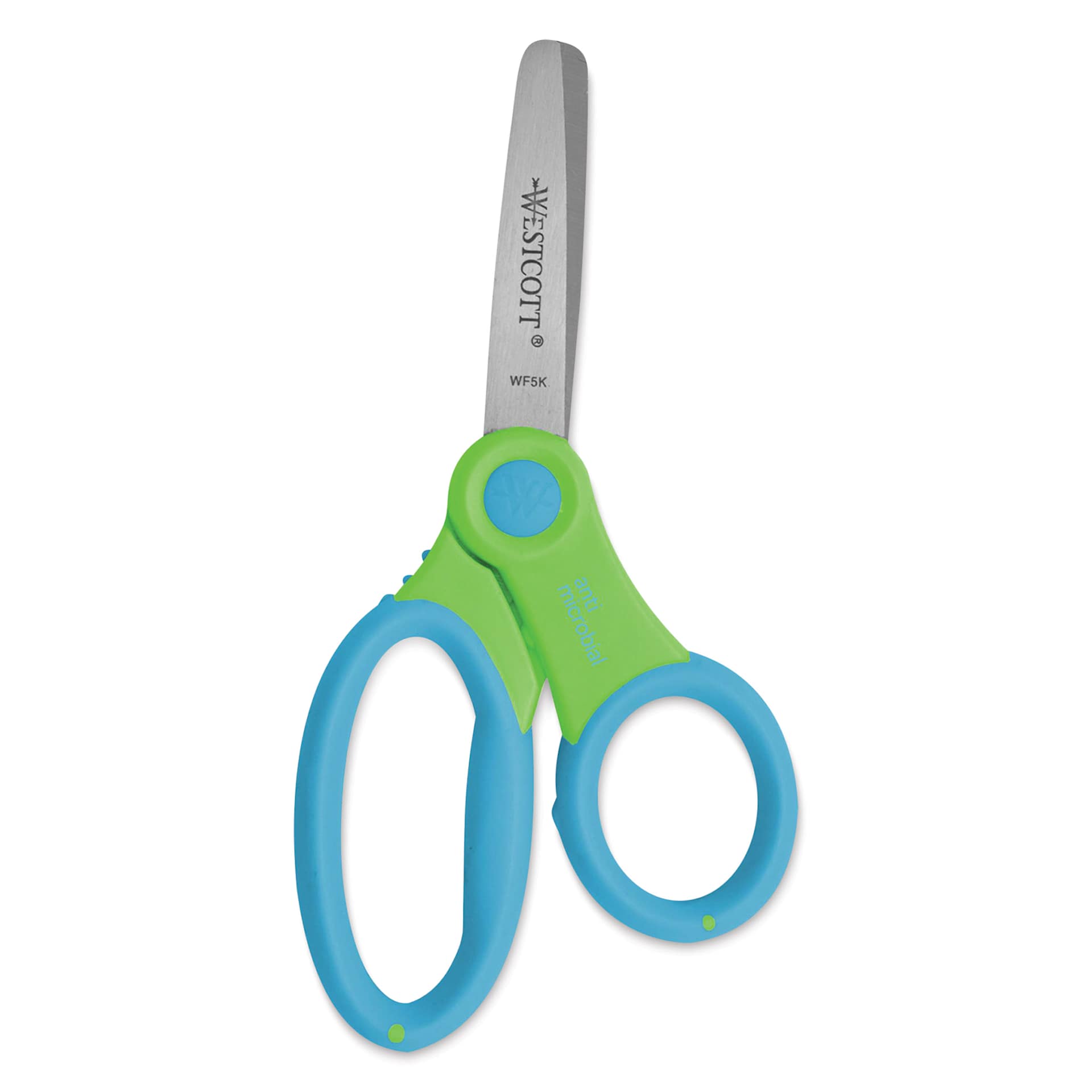 Westcott Anti-Microbial Protection Soft Handle Kids Scissors - 5", Blunt blue and green option