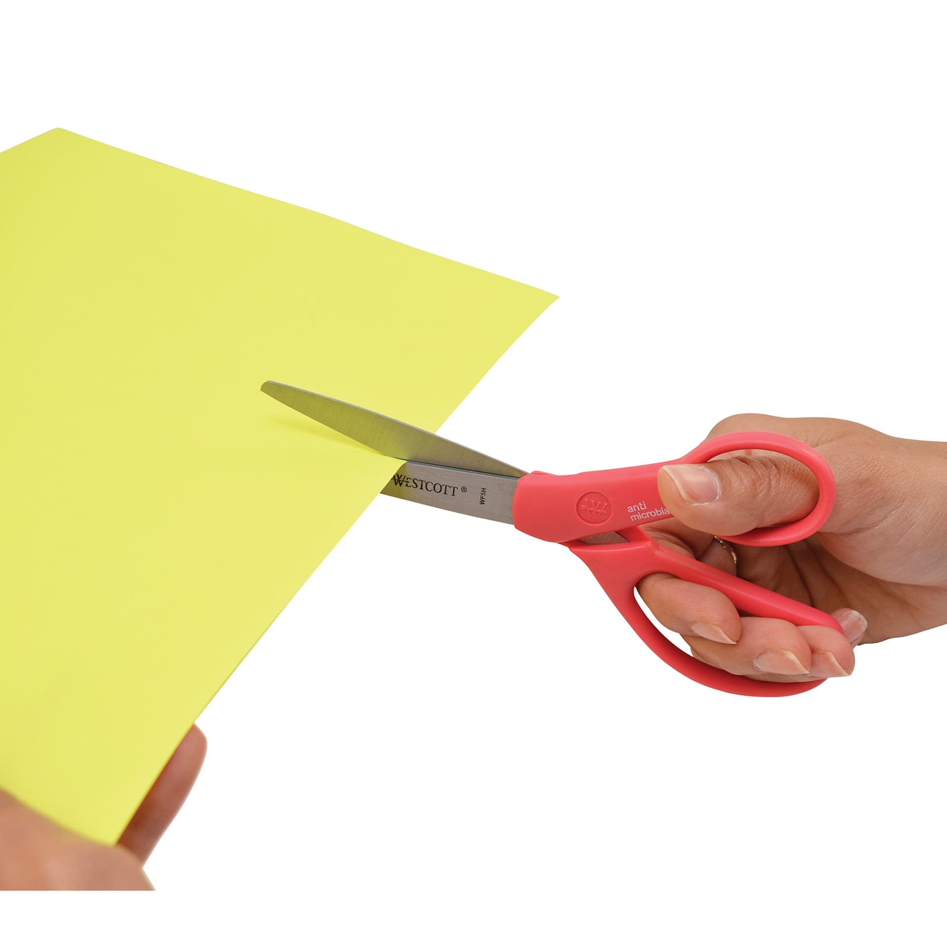 Westcott Anti-Microbial Protection Hard Handle Student Scissors cutting paper