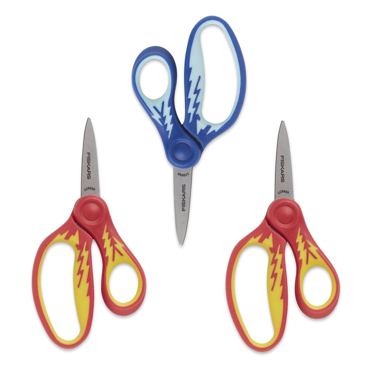Fiskars SoftGrip Scissors - Components of 5" Ponted tip Pkg of 3 in which colors will vary