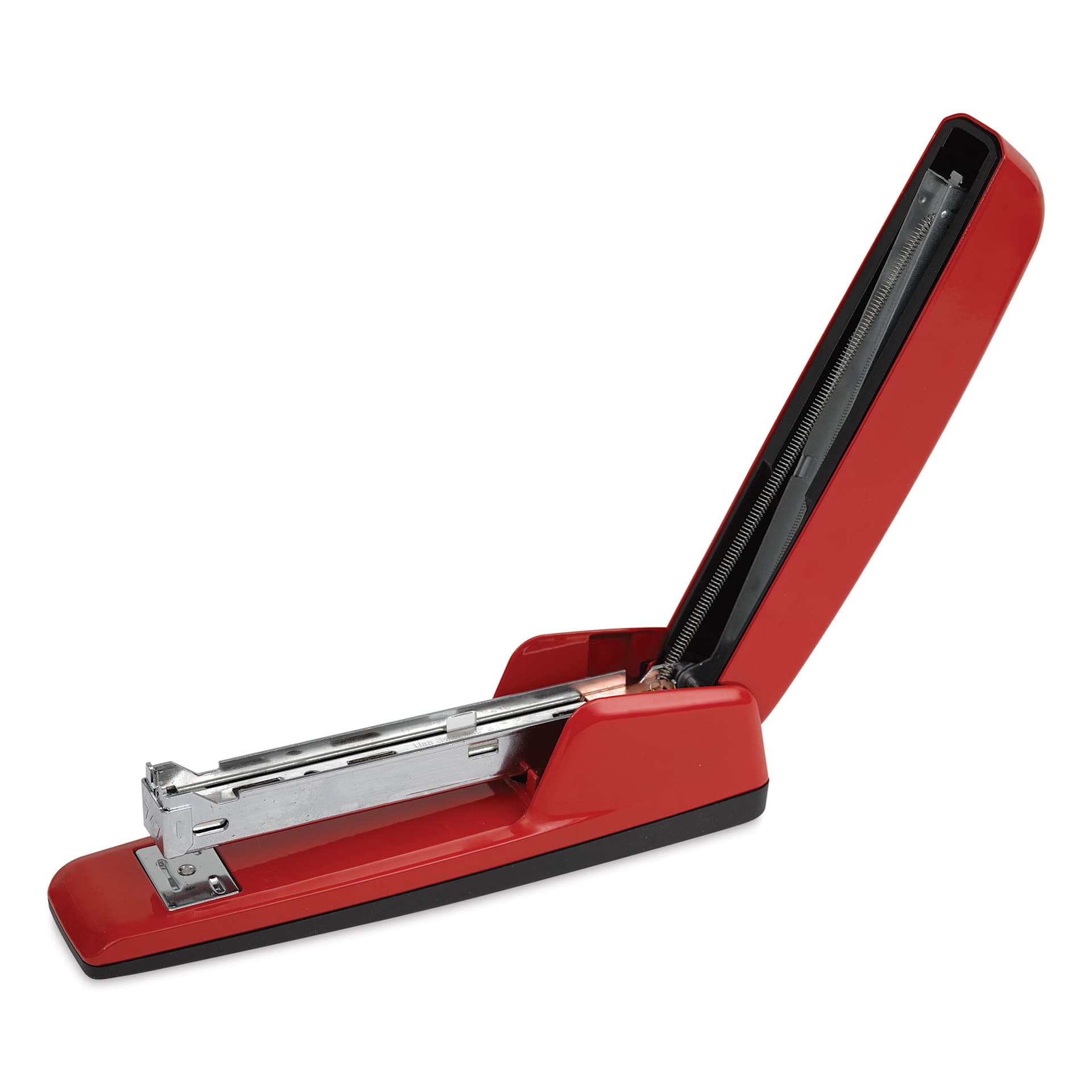 Swingline 747 Business Stapler - Rio Red, handle raised showing inside of the stapler