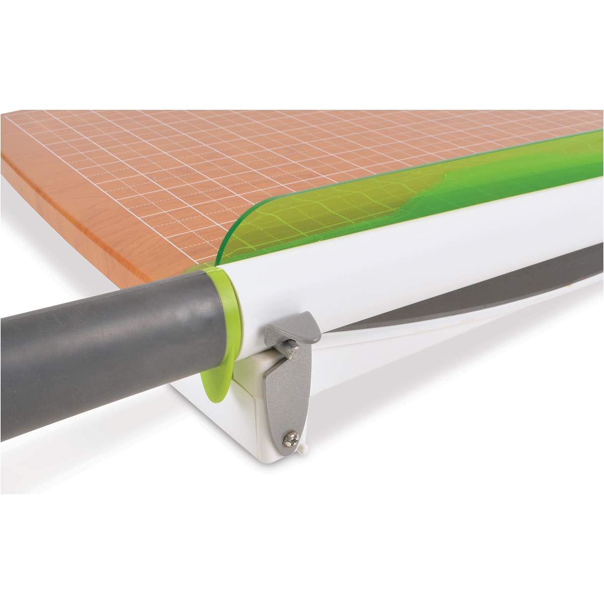 Westcott CarboTitanium Guillotine Paper Trimmer - 15" - close-up of locked blade